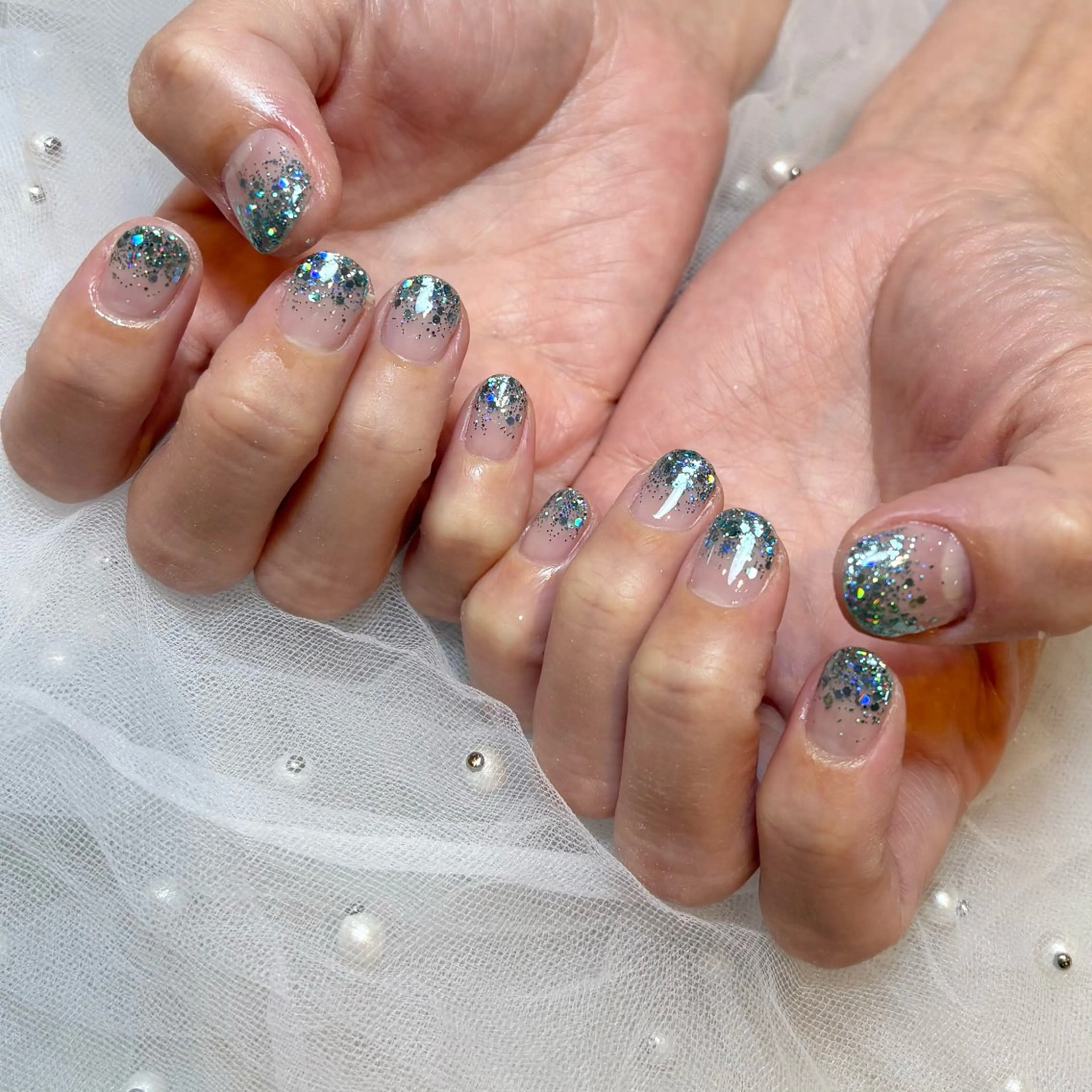 ネイル ラメ(グリッター) ラメグラデーション Plus 2nd所属・Plus 2nd /miraiのネイルデザイン