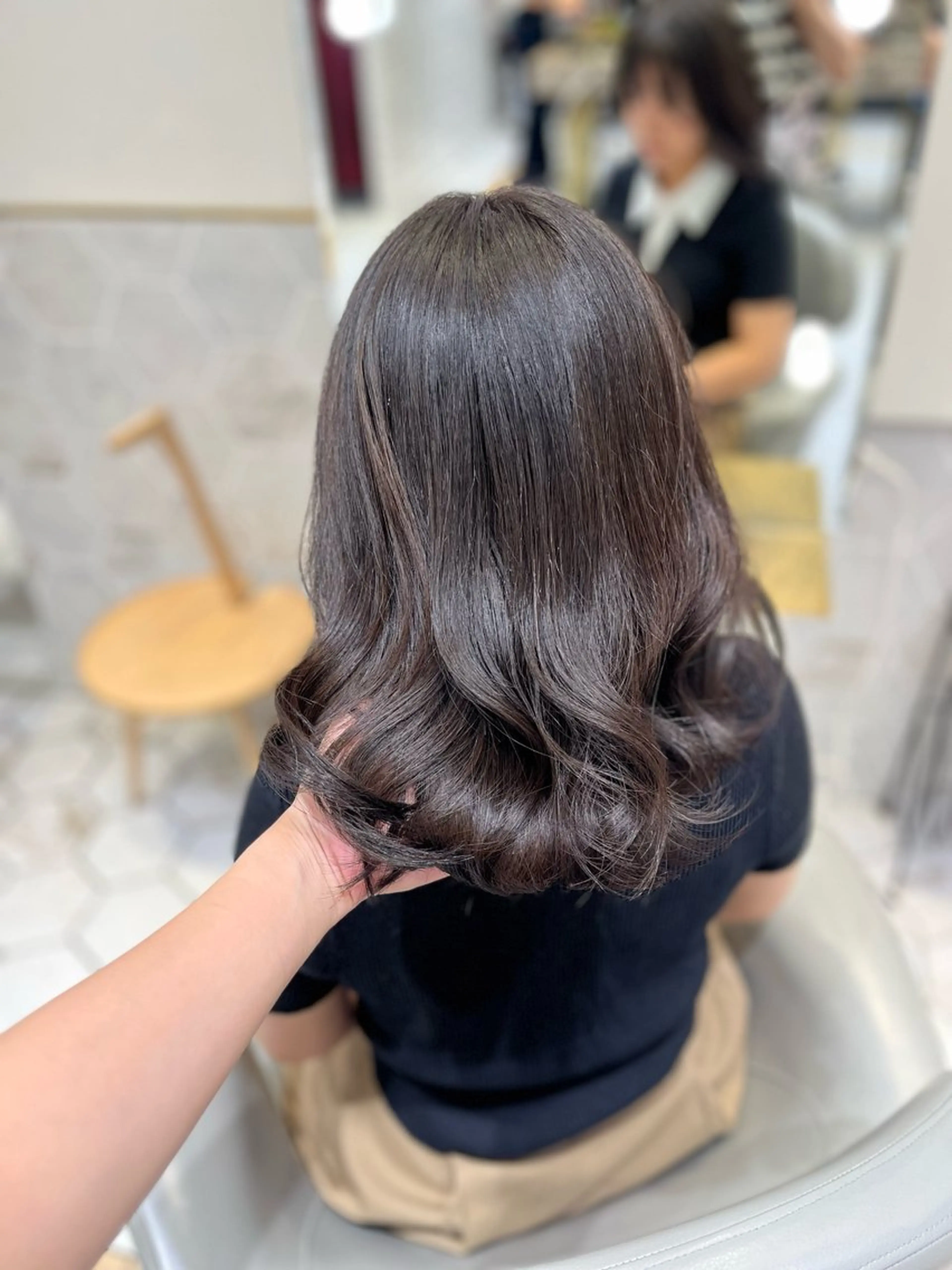 ミディアム カラー ブラウンカラー ヘアカラー 栄/透明感ツヤカラー /Kahoのヘアスタイル