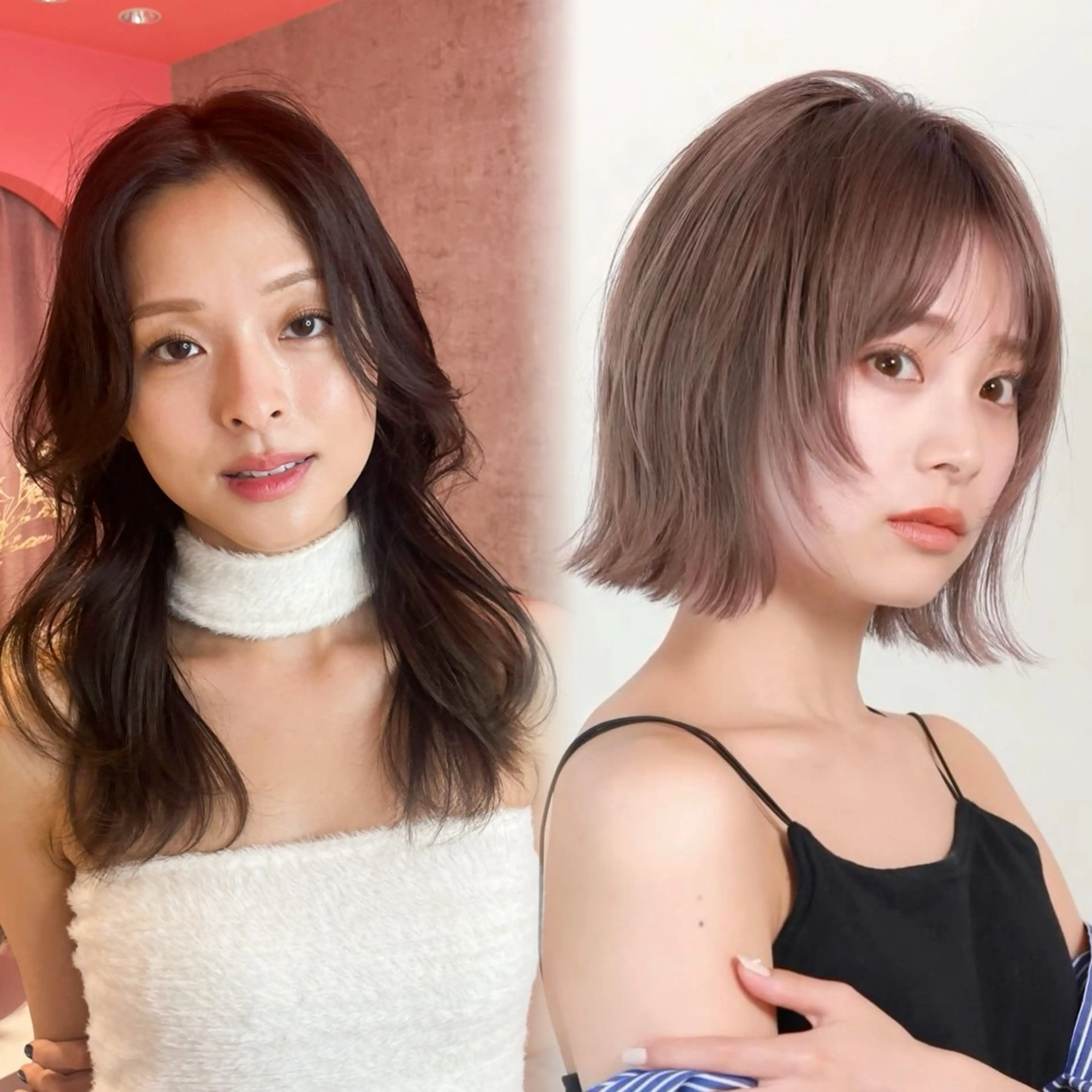 セミロング カラー カット ヘアカラー トリートメント ヘッドスパ 山崎/韓国縮毛矯正 レイヤー髪質改善のヘアスタイル