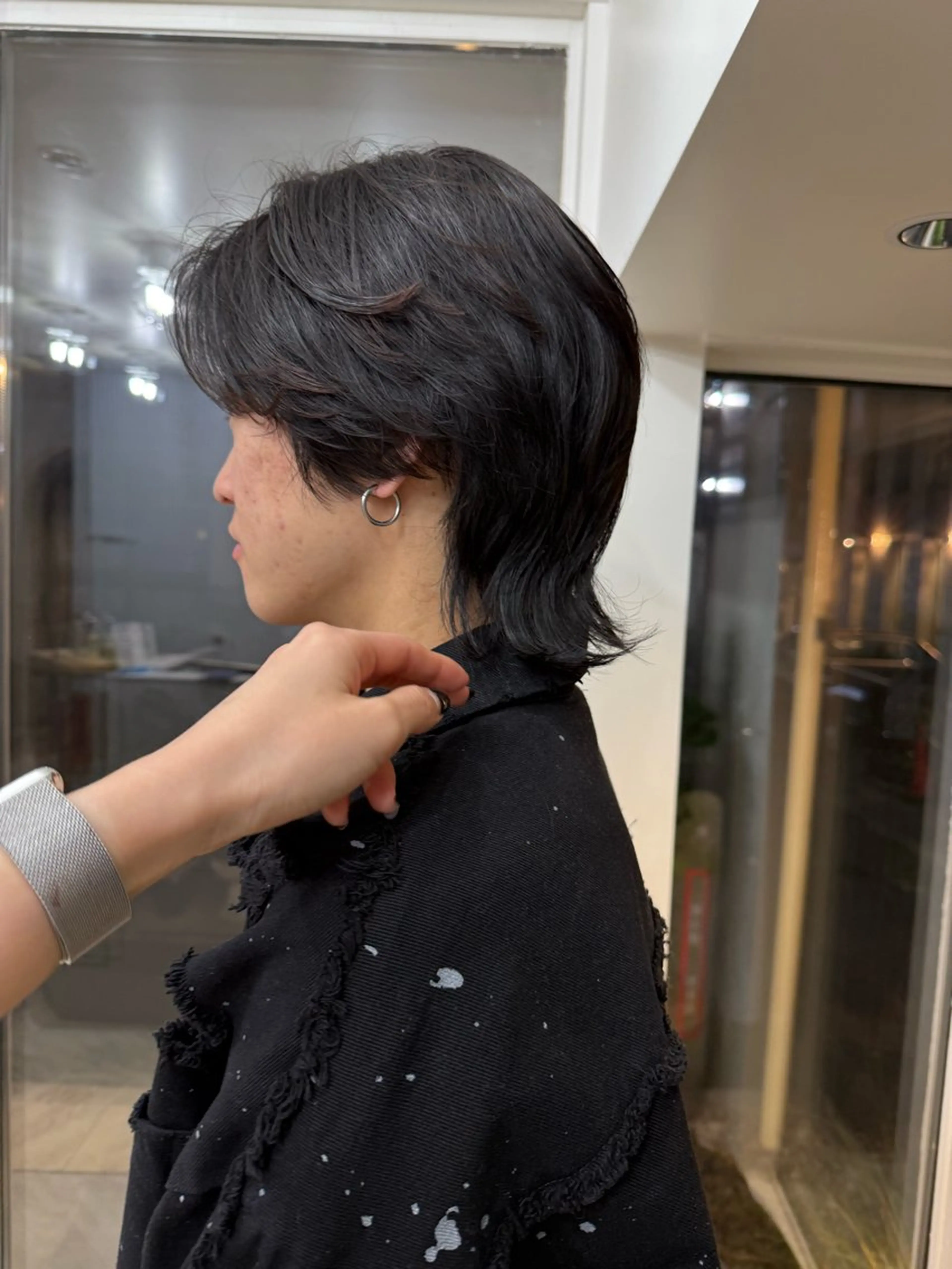 パーマ メンズ カット パーマ ミルクティー× グレージュMOMOのヘアスタイル