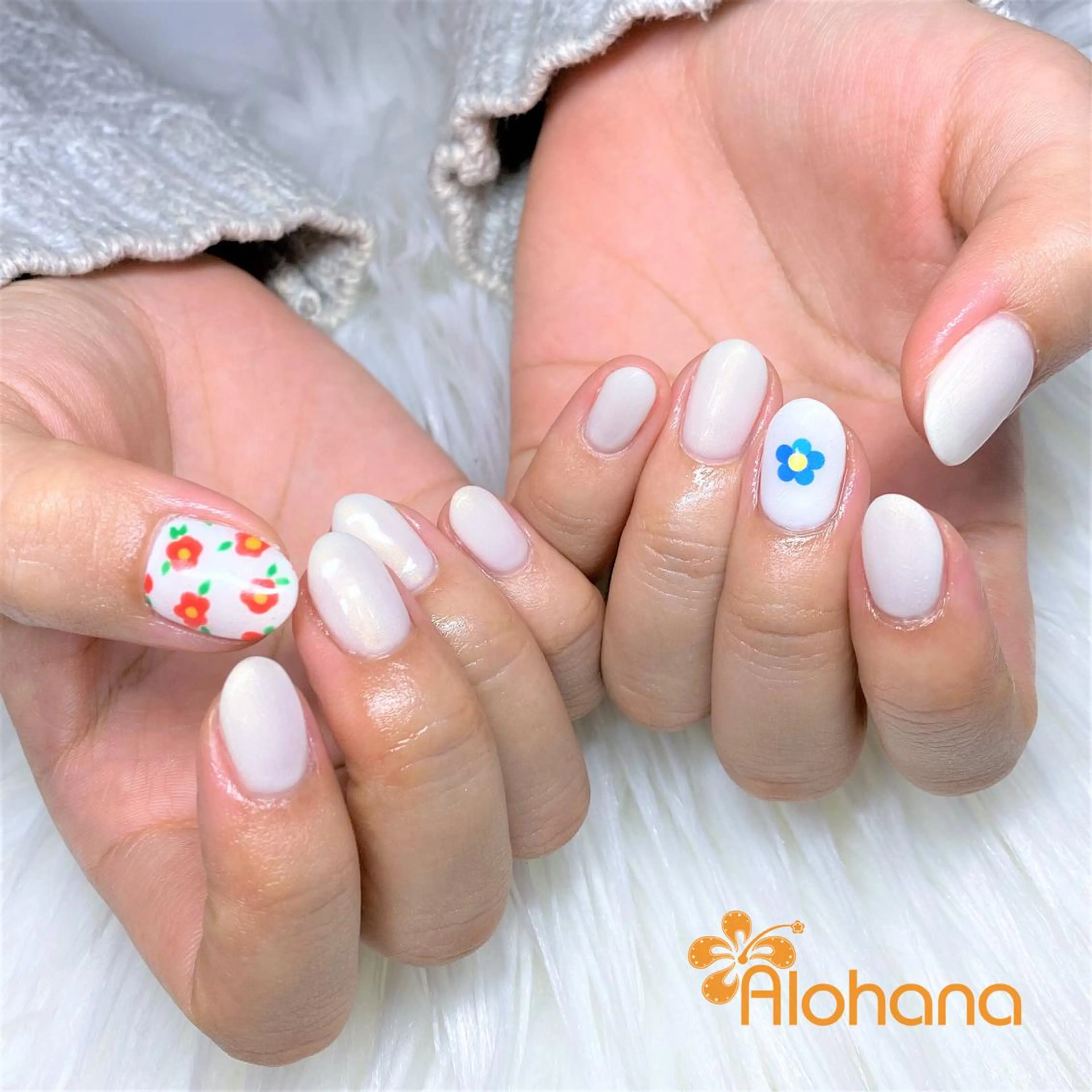 ネイル フラワーネイル ハンドネイル Alohana所属・Alohana Minaのネイルデザイン