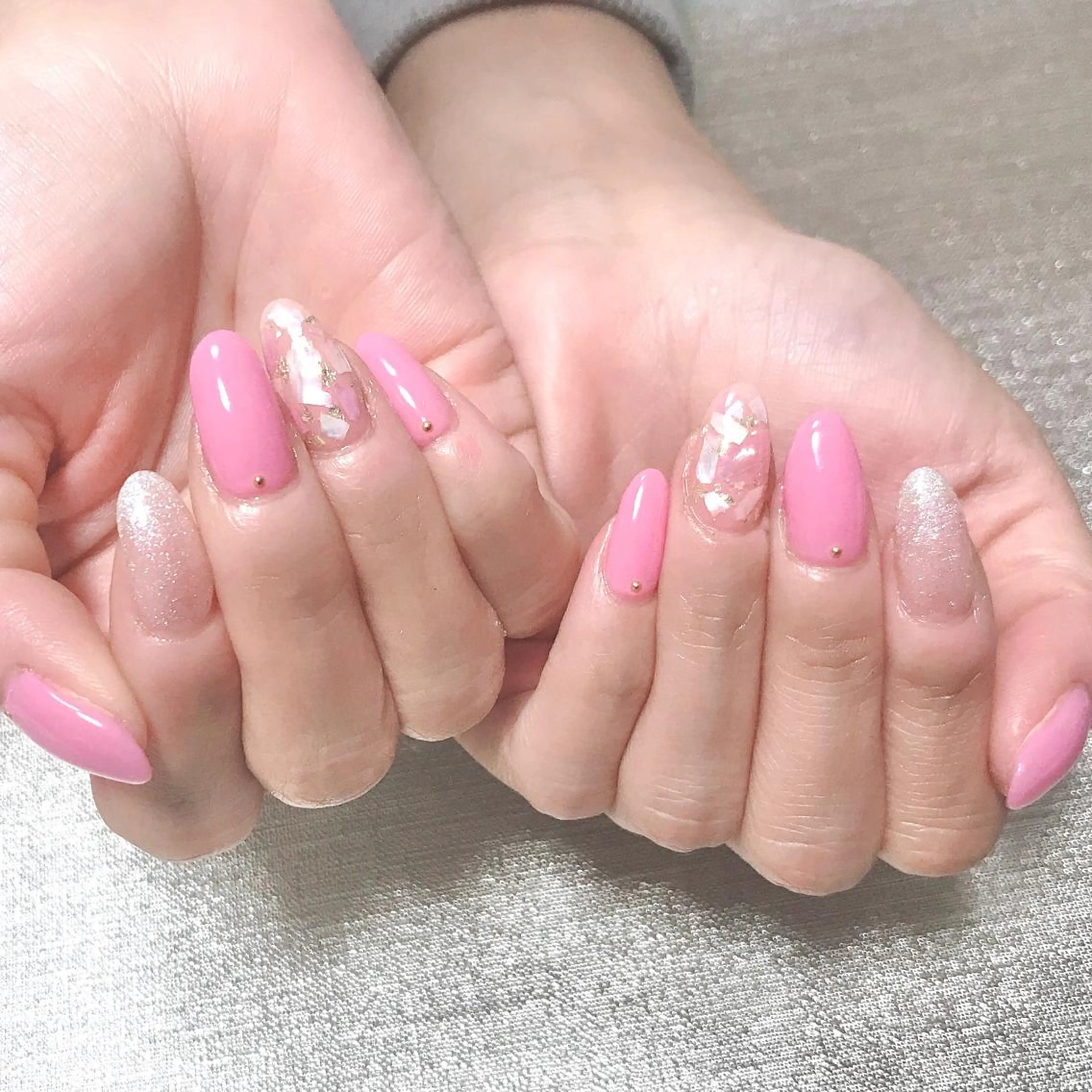 ネイル オフィスネイル ワンカラーネイル ピンク シンプルネイル ステラ marikominoのネイルデザイン