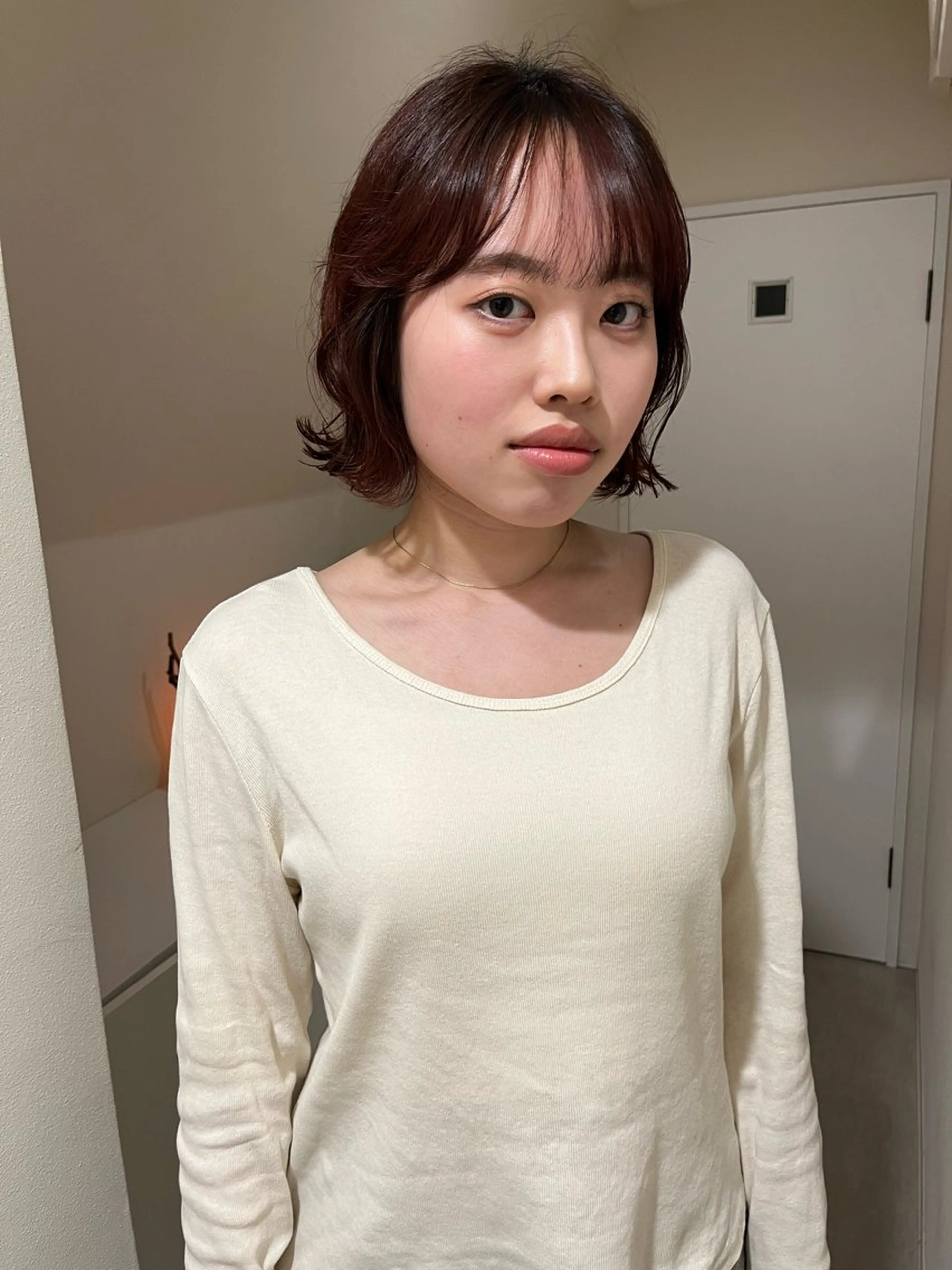 ショート パーマ pu+on. nailworks所属・fuyumi / ニュアンスネイルのネイルデザイン