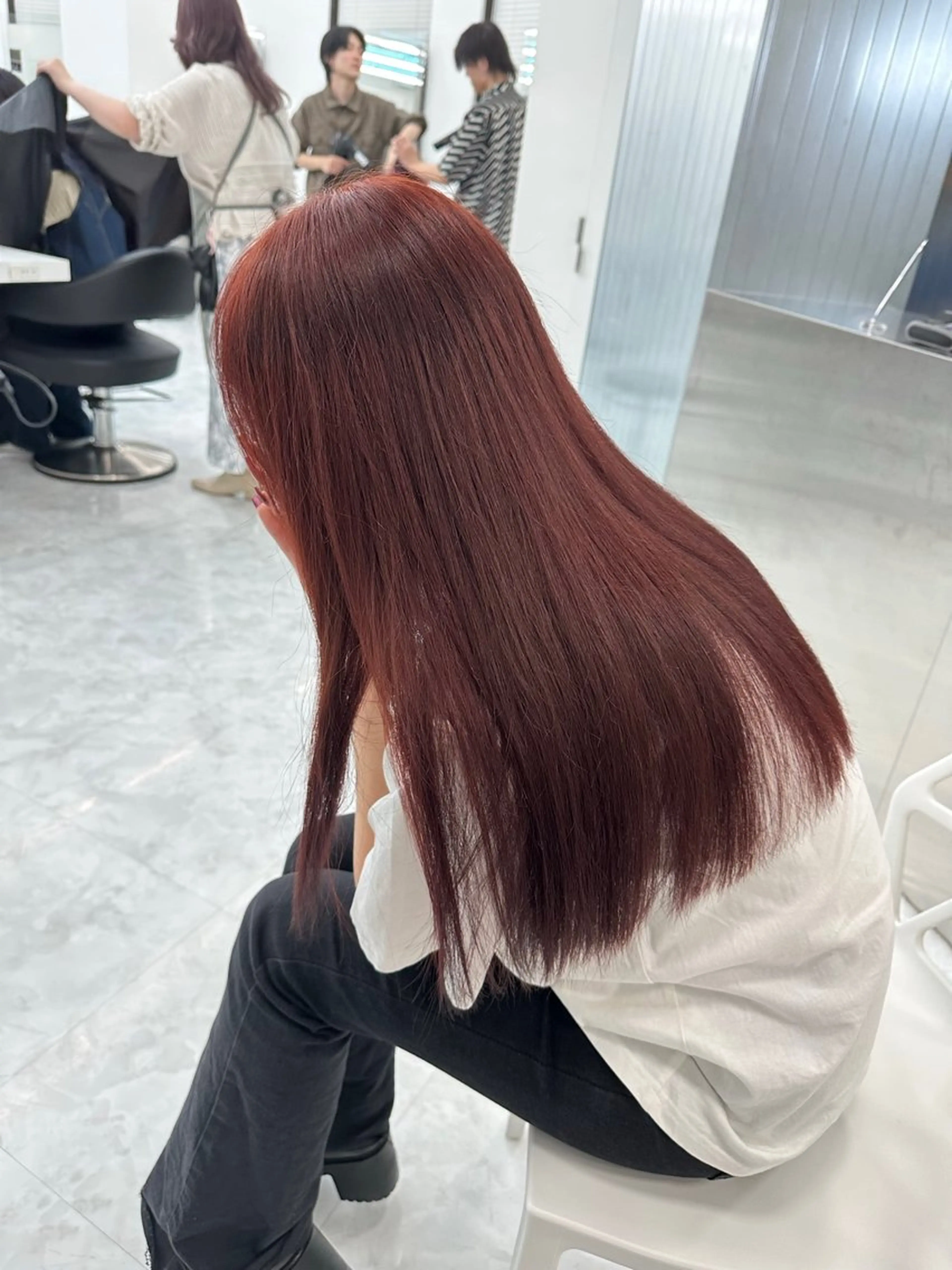 ロング カラー カット ヘアカラー トリートメント ヘアセット ダブルカラー 韓国ヘアKYONのヘアスタイル