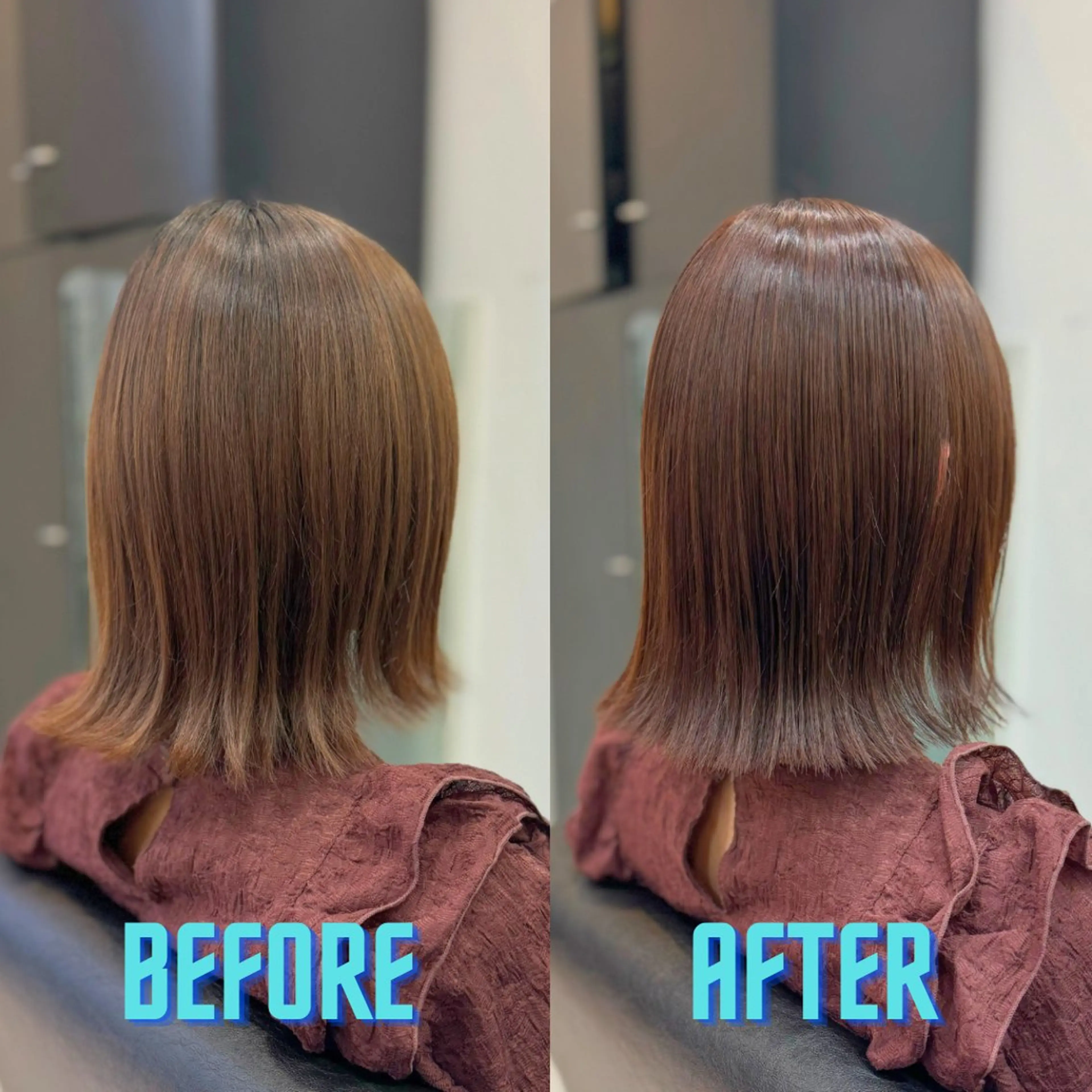 ショート カット ヘアカラー トリートメント YASU🍎ピンク/ 赤系カラー/髪質改善のヘアスタイル