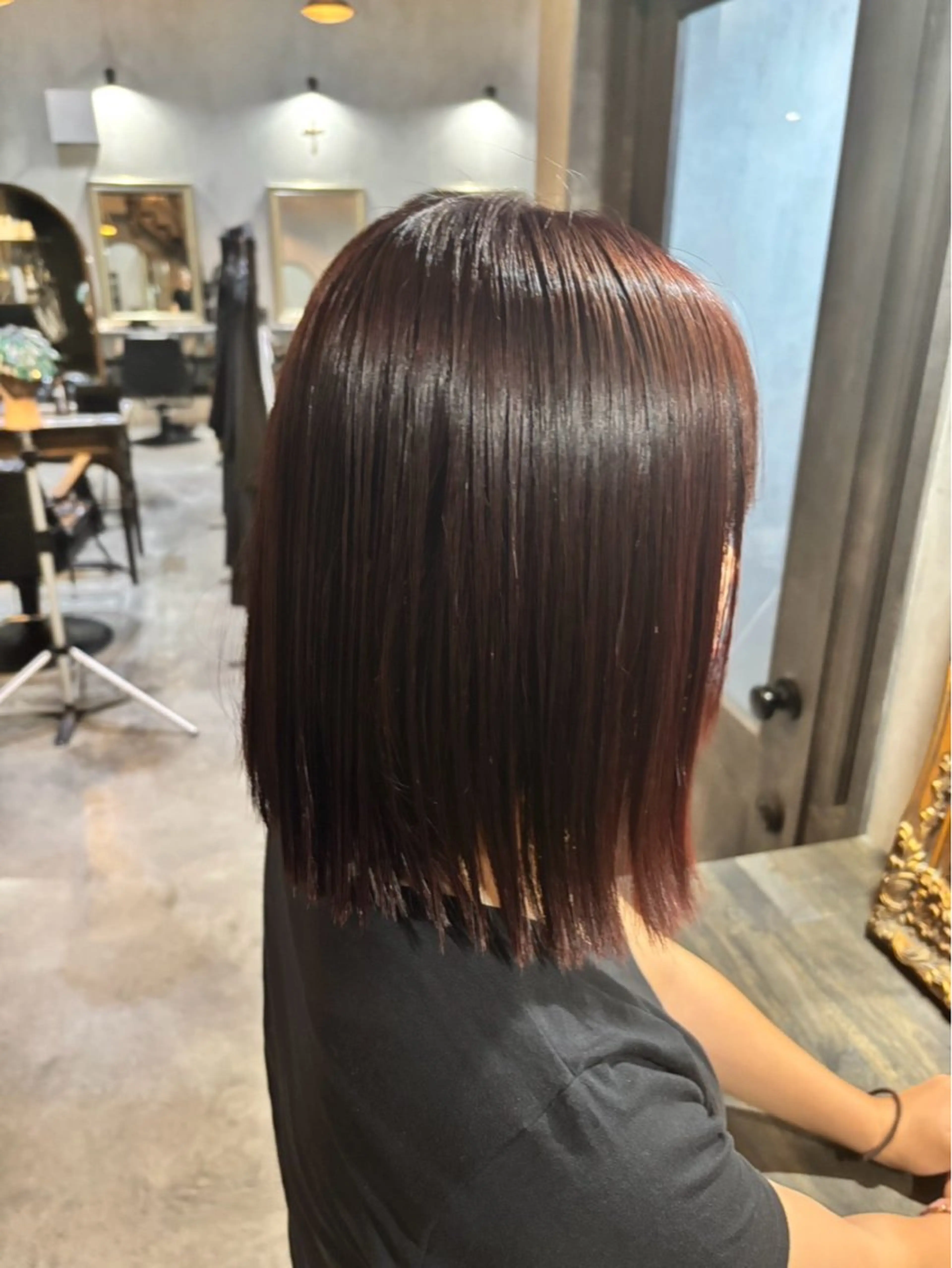 ミディアム カラー ブラウンカラー ピンクカラー ヘアカラー トリートメント ヘッドスパ 中川 花菜のヘアスタイル