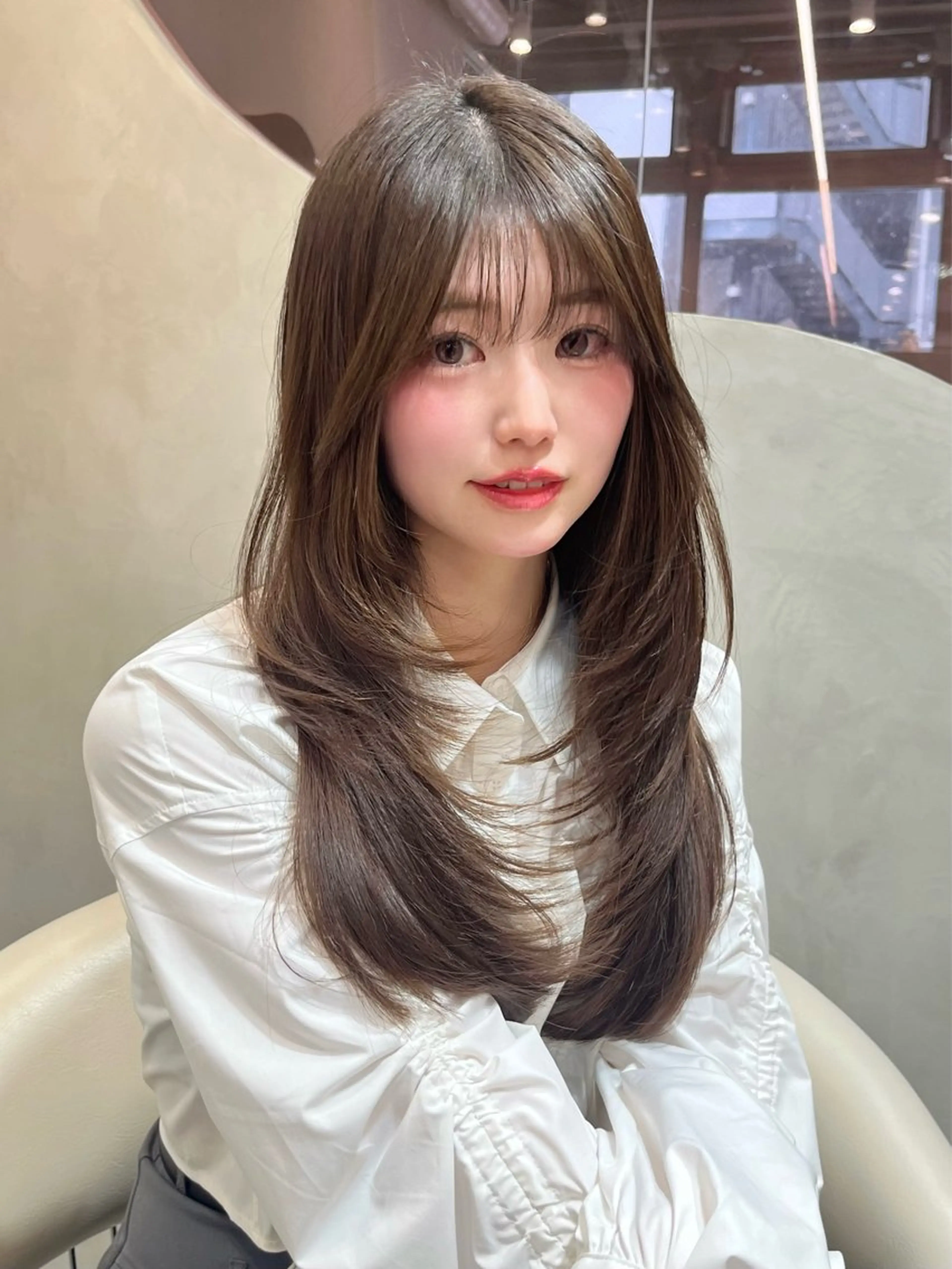 ロング カラー カット ヘアカラー トリートメント 髪質改善 縮毛矯正 韓国ヘア　柏崎颯刀のヘアスタイル