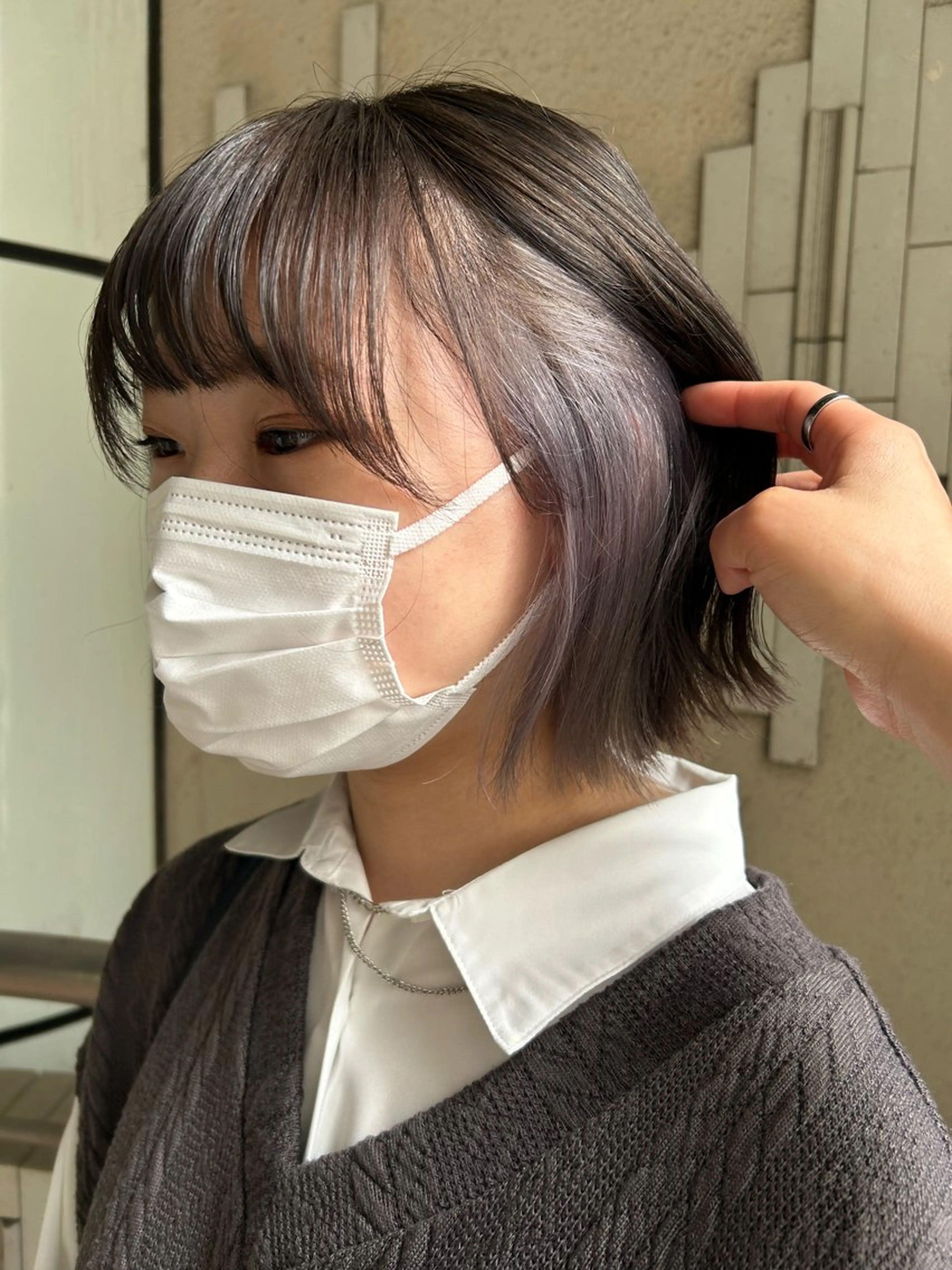 ショート カラー ラベンダーカラー シルバー カット ヘアカラー トリートメント ikeda shioriのヘアスタイル