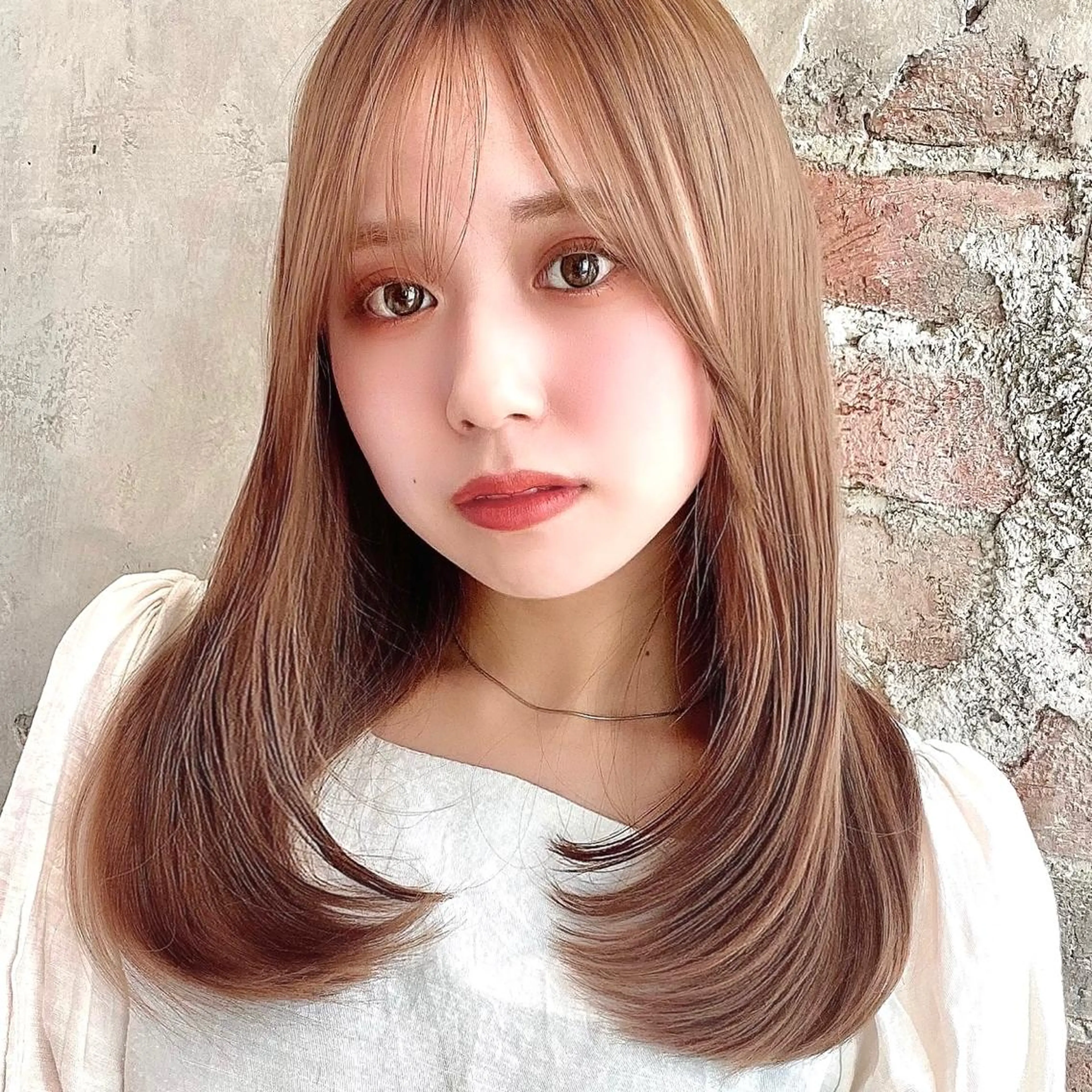 セミロング カラー パーマ ヘアアレンジ 韓国風ヘア レイヤーカット Surpass所属・🌈小顔似合わせ SHIHO🌈のヘアスタイル