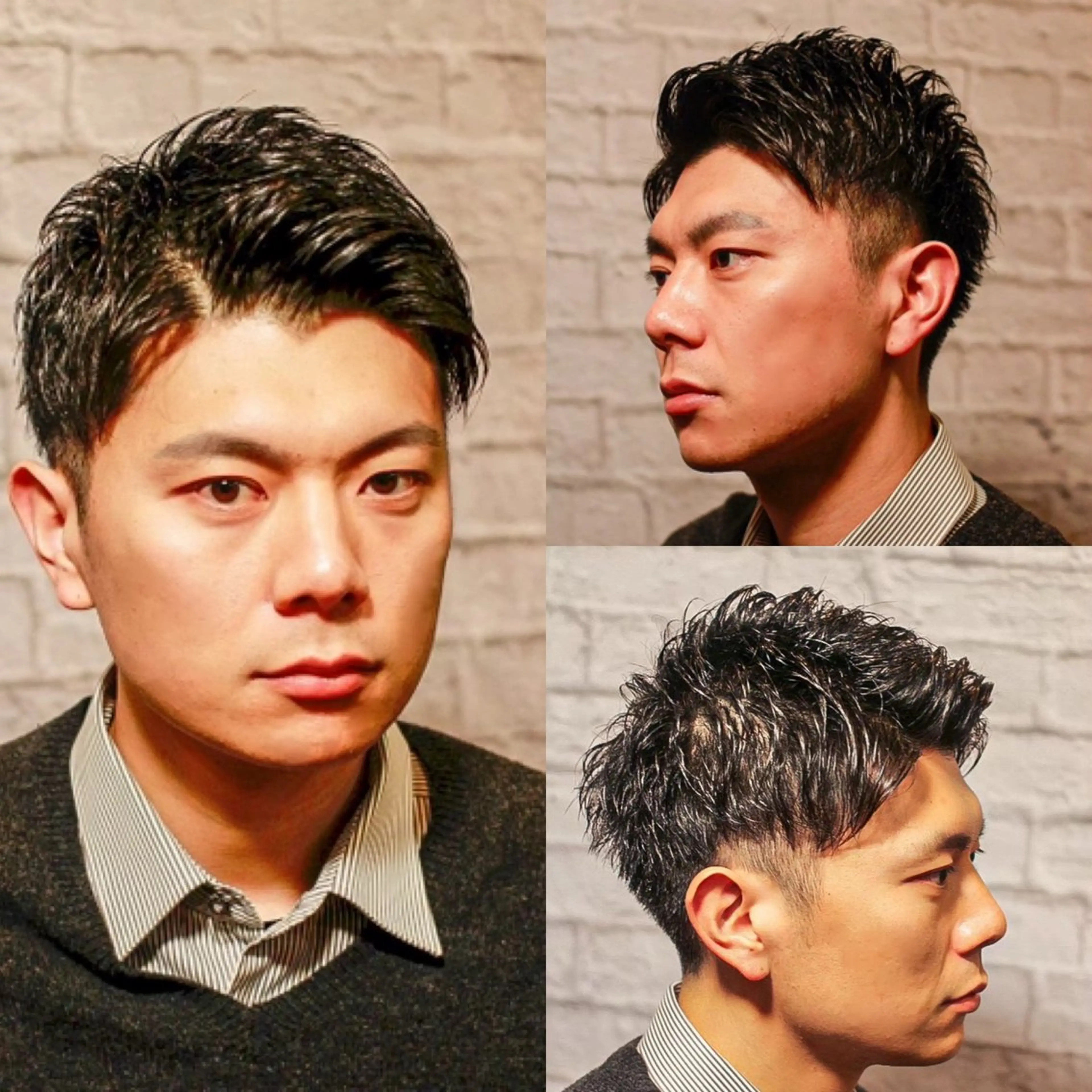 ショート カラー パーマ メンズ ビジネス フェードカット メンズパーマ スパイキーショート 波巻きパーマ 💈メンズパーマ 💈/小野田悠希のヘアスタイル