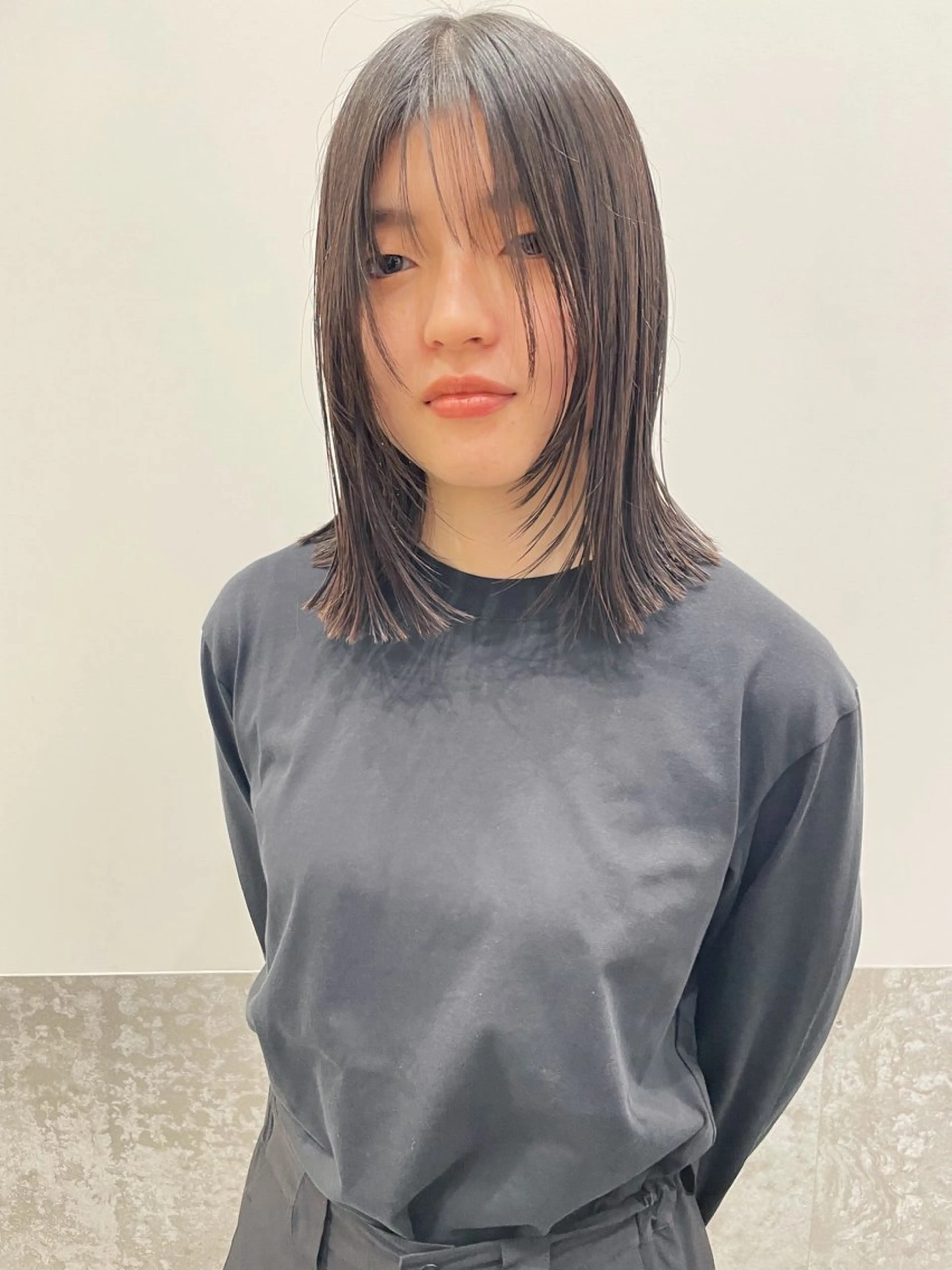 ミディアム カラー カット ヘアカラー トリートメント センスをお届けします 大谷将生INFPのヘアスタイル
