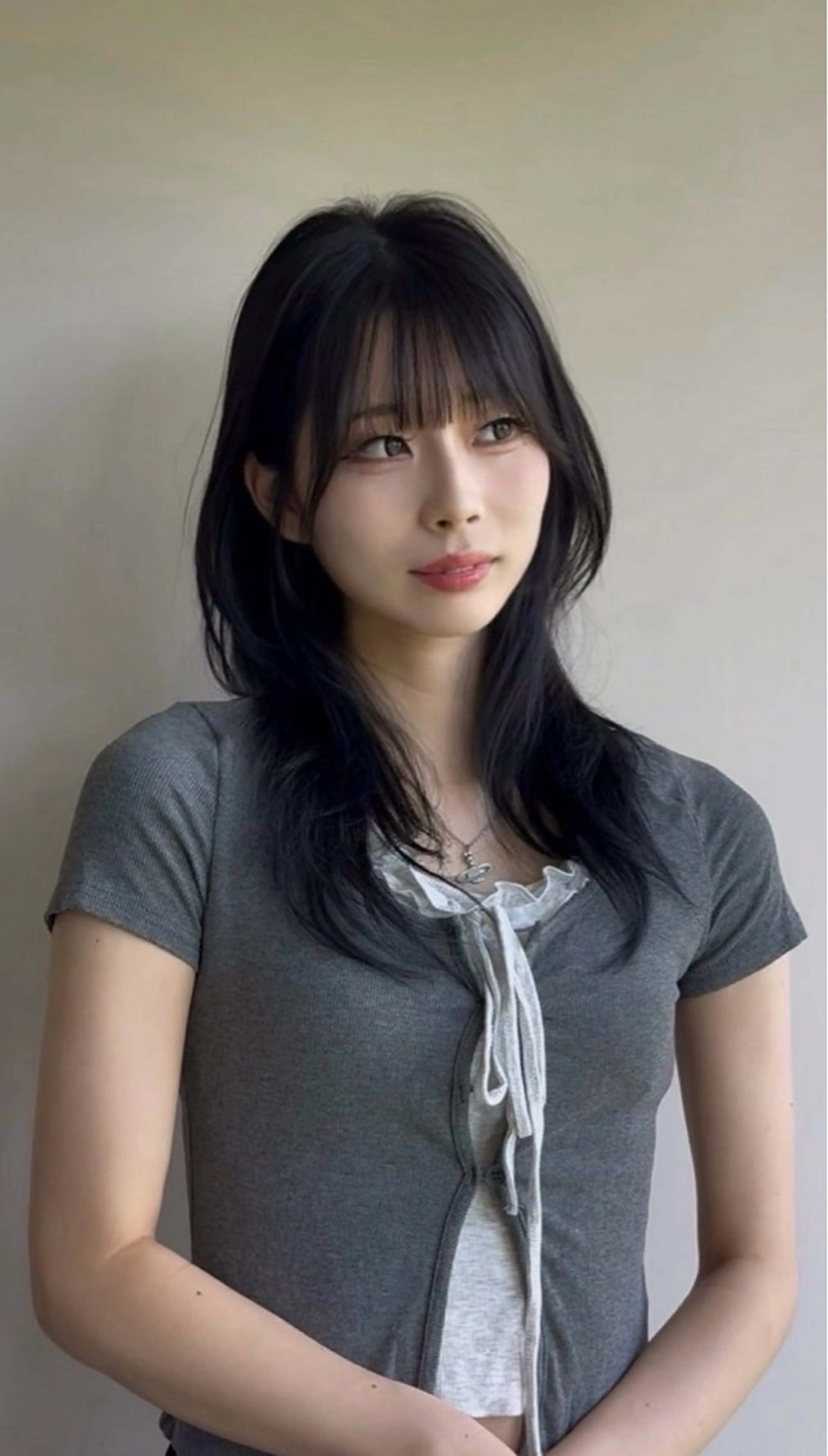 セミロング カラー ハッシュカット カット ヘアカラー 日韓レイヤー🇰🇷 艶カラー/ナカネのヘアスタイル