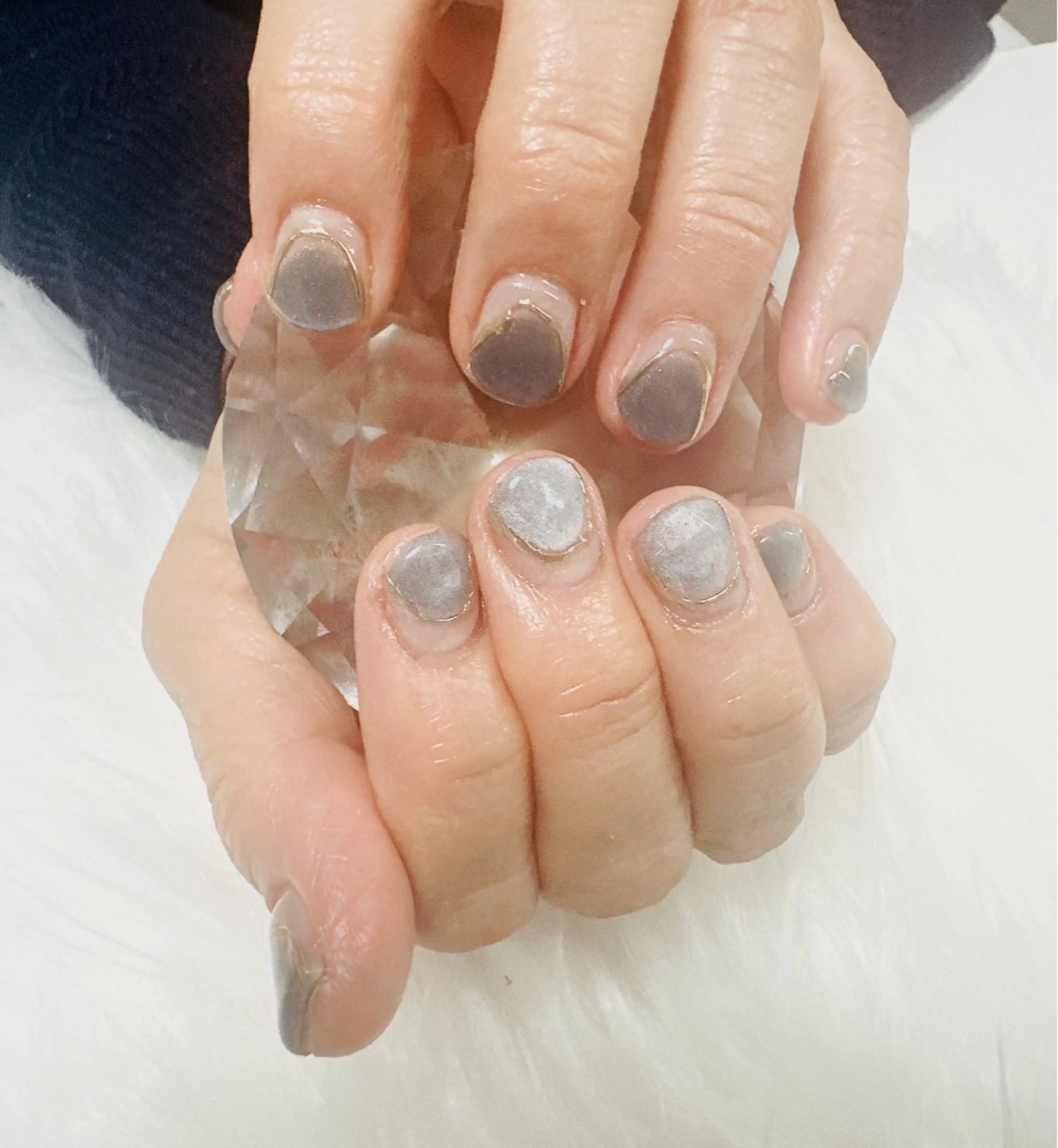 ネイル アートネイル マグネットネイル ショートネイル nailsalon oluoluのネイルデザイン