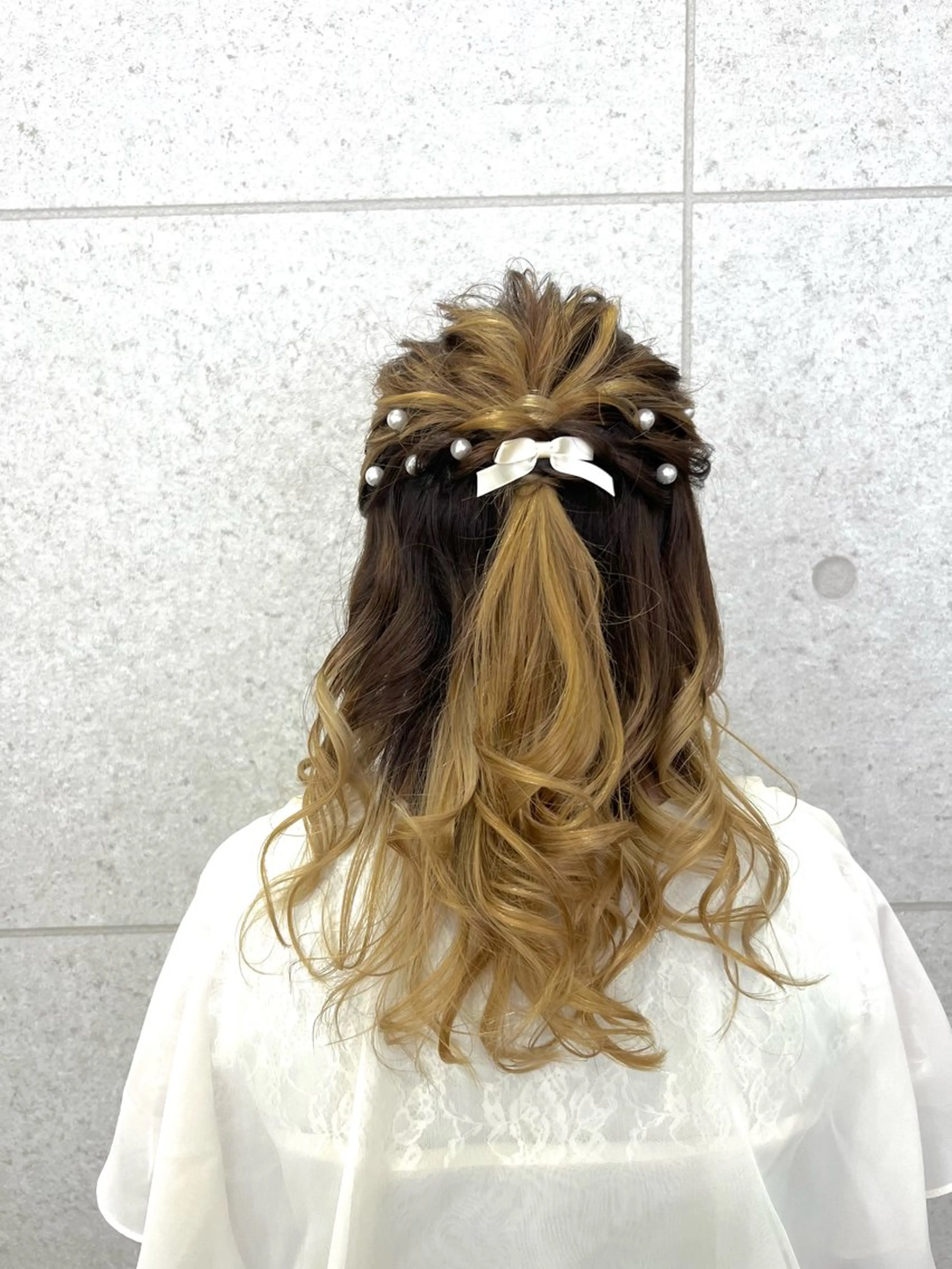 ヘアアレンジ ハーフアップ ヘアセット インナーカラー♡ Nanakoのヘアスタイル