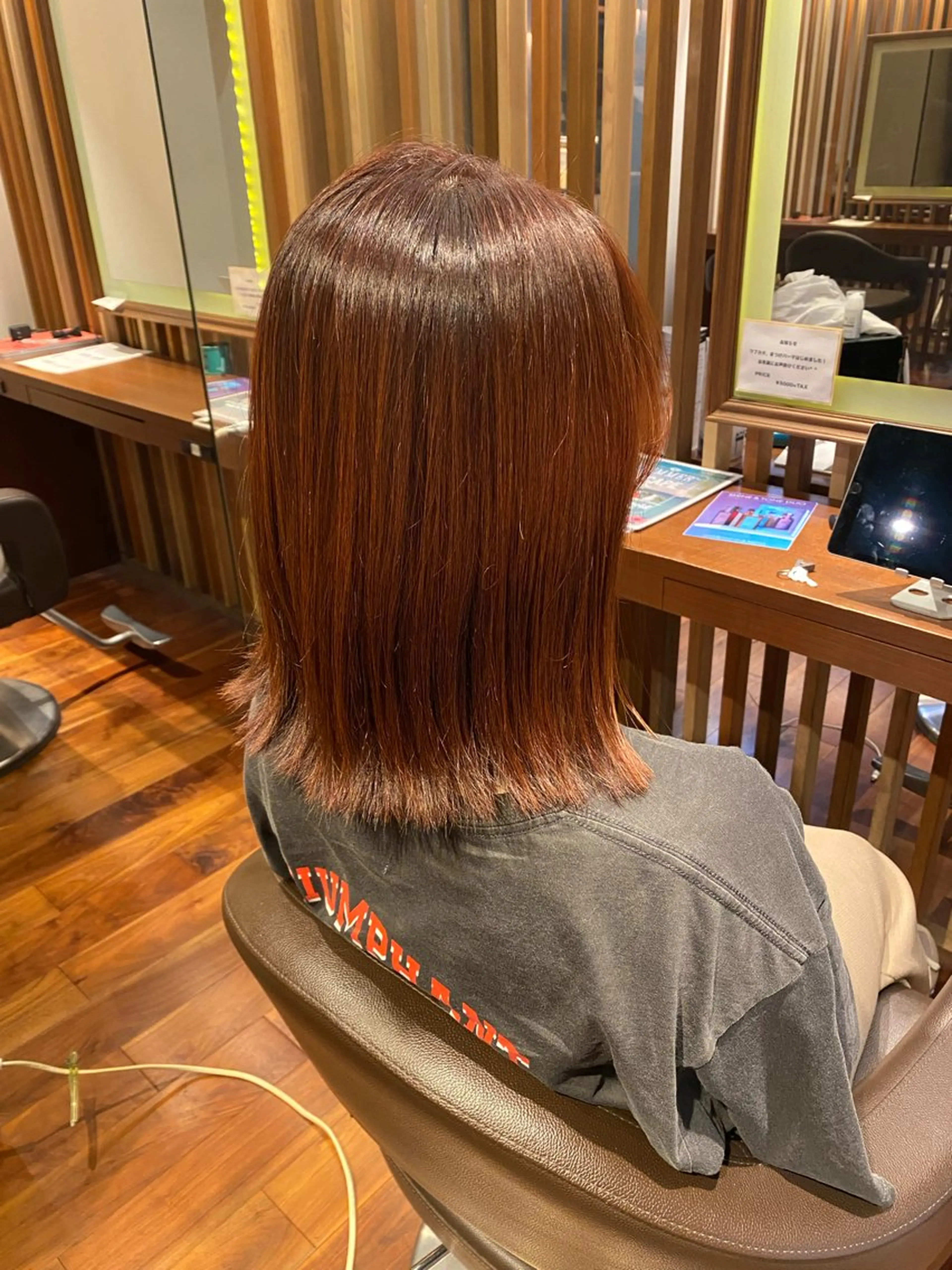 ミディアム カット ヘアカラー トリートメント オーガニックカラー/ 艶髪/ボブ　マナミのヘアスタイル