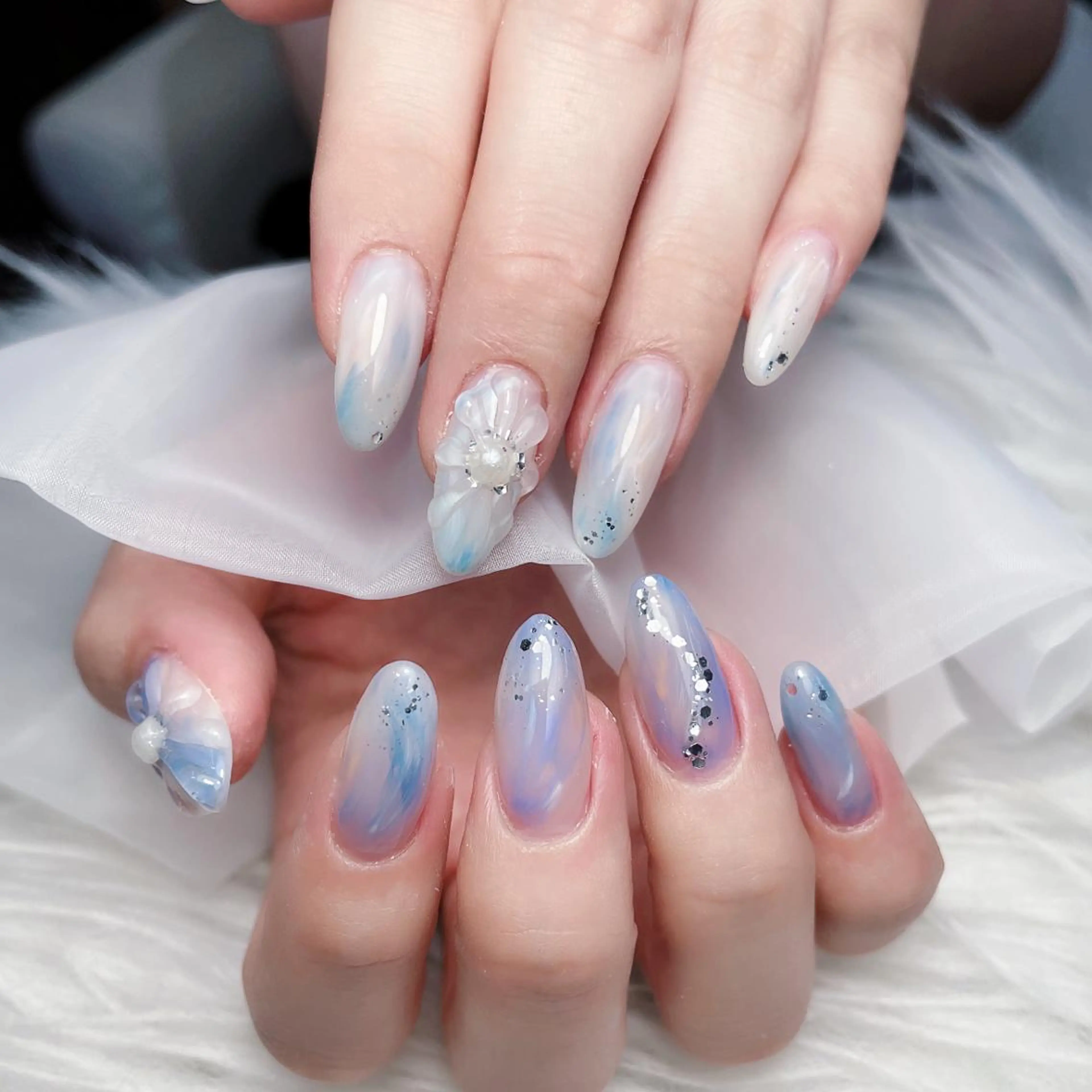 ネイル フラワーネイル グラデーション キラキラネイル マグネットネイル ミラーネイル ハンドネイル NailPrincess所属・princess スカルプ専門店のネイルデザイン