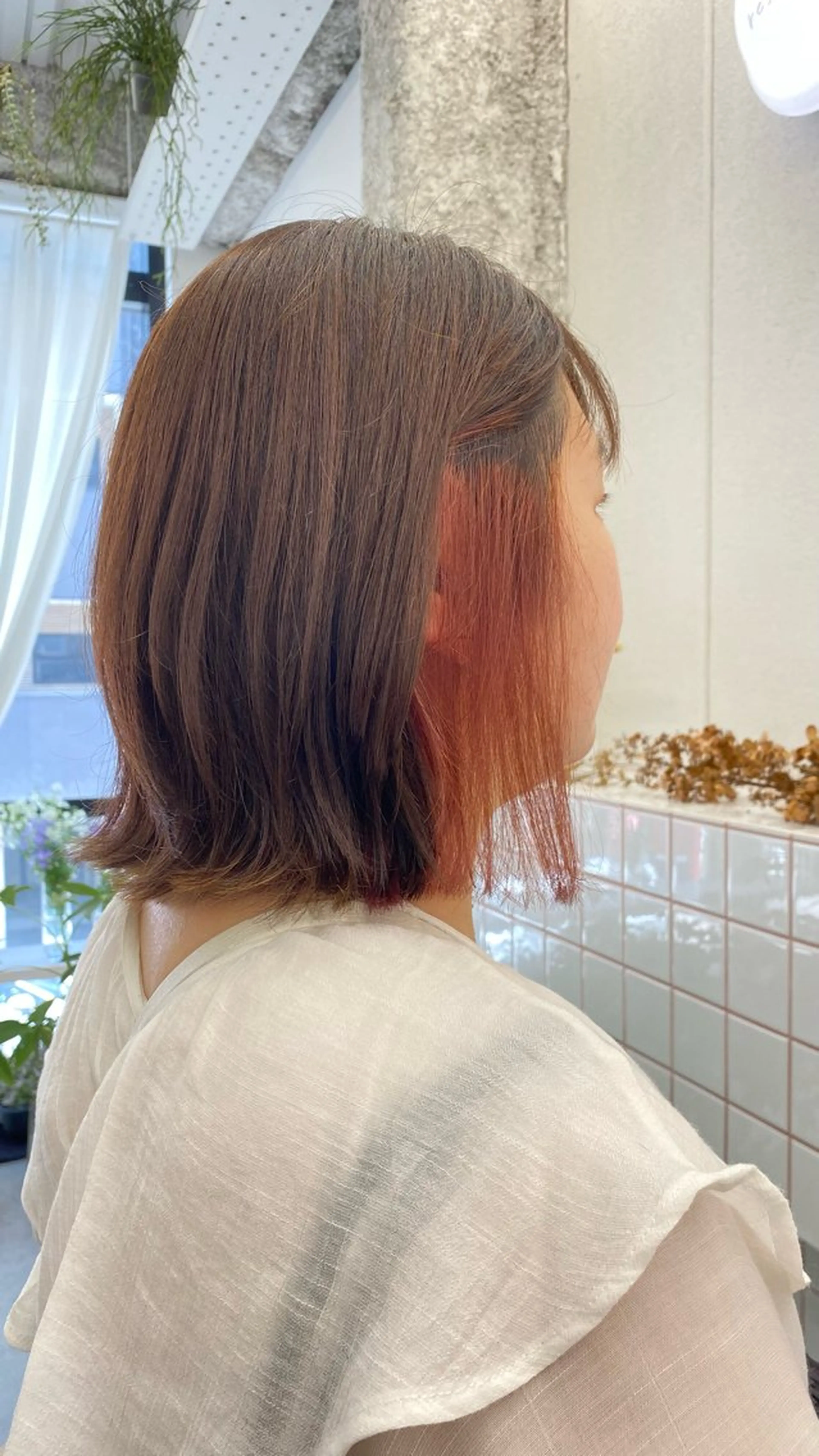ミディアム カット ヘアカラー トリートメント 🌻花屋併設🌻濱 幸帆のヘアスタイル