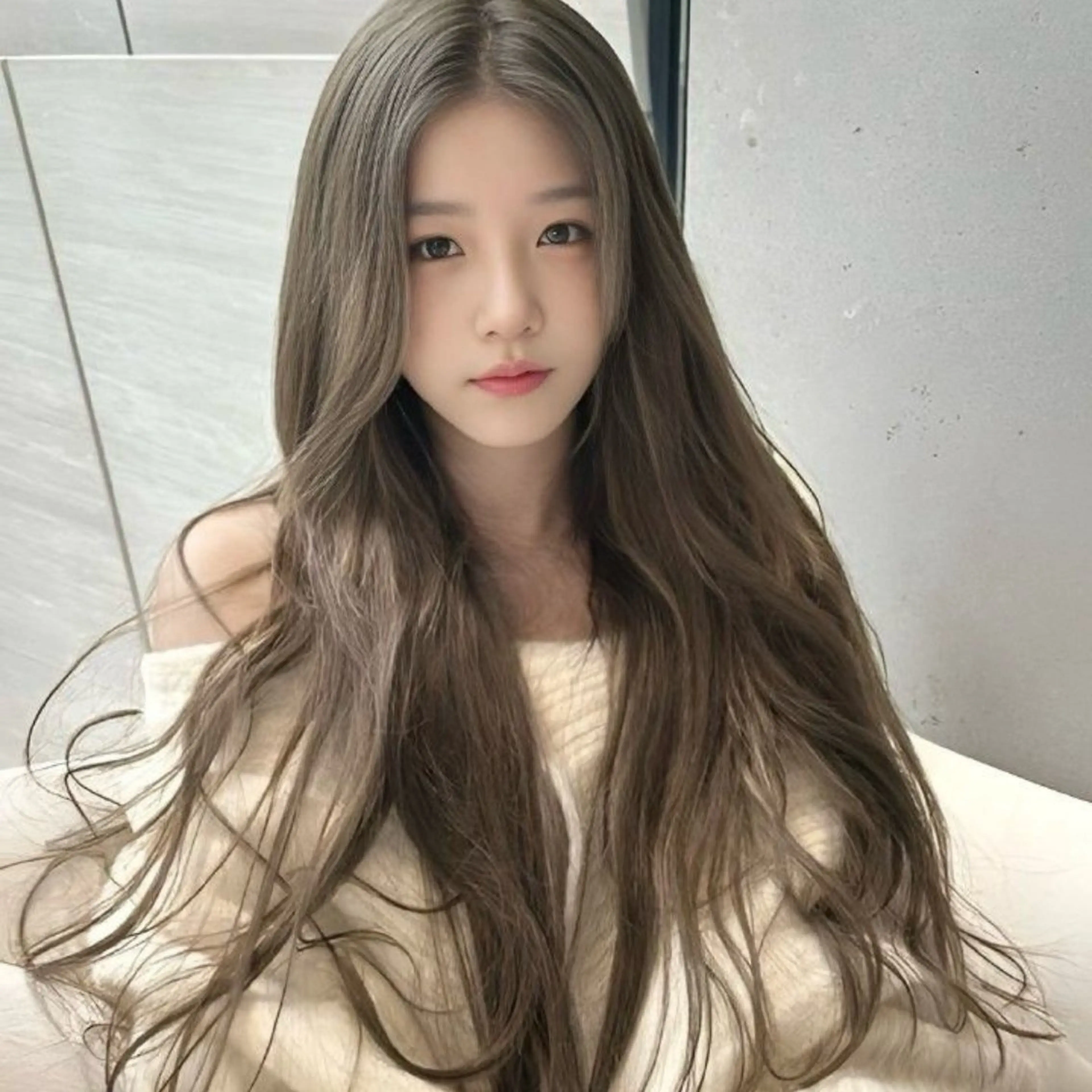 カラー ヘアカラー トリートメント ヘアセット 🤍ベージュ/透明感 韓国ヘア/まりん🤍のヘアスタイル