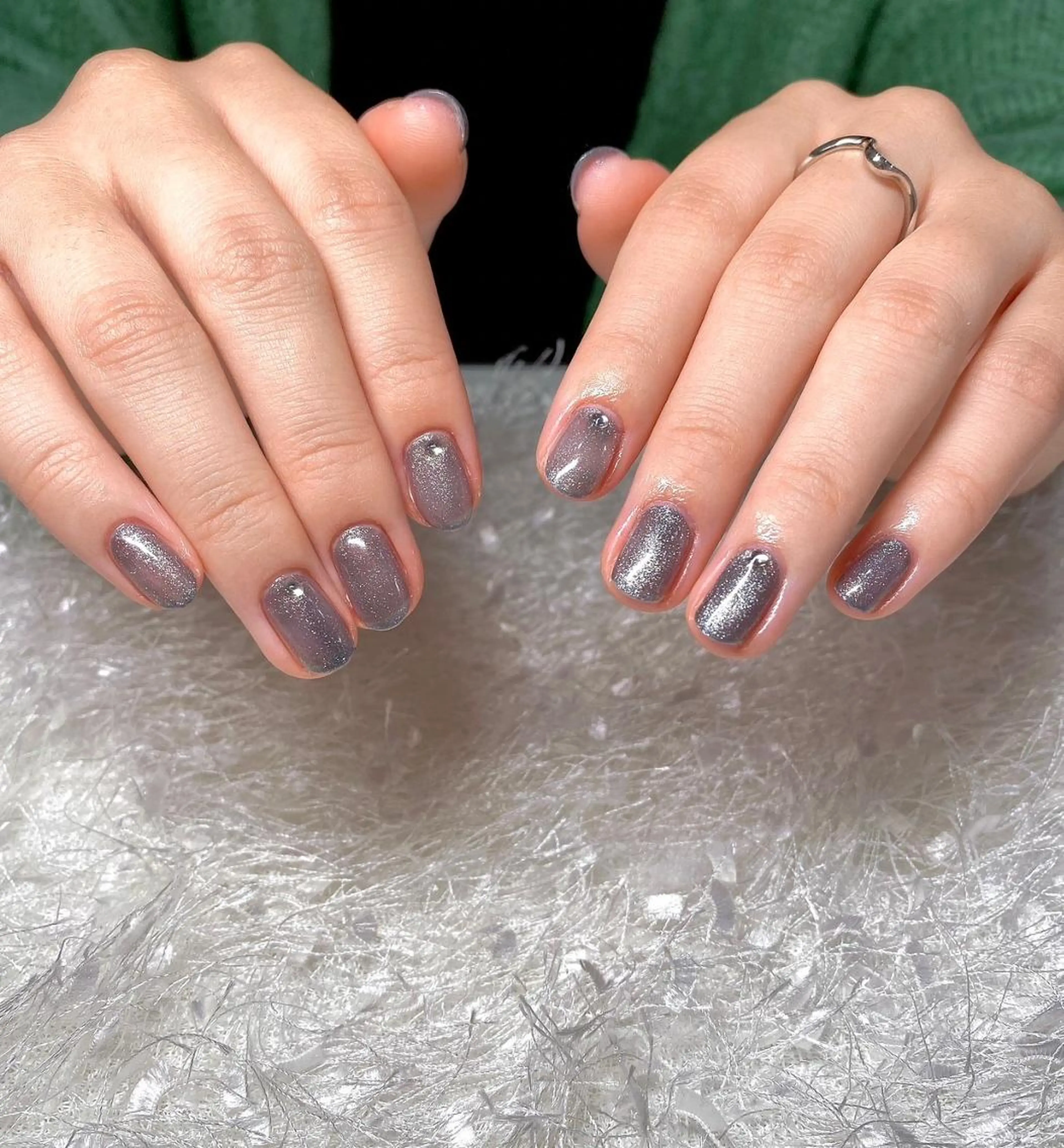 ネイル アートネイル オーロラネイル 長さ出し ジェルネイル グラデーション ハンドネイル Nail&eye Belire 新宿のネイルデザイン