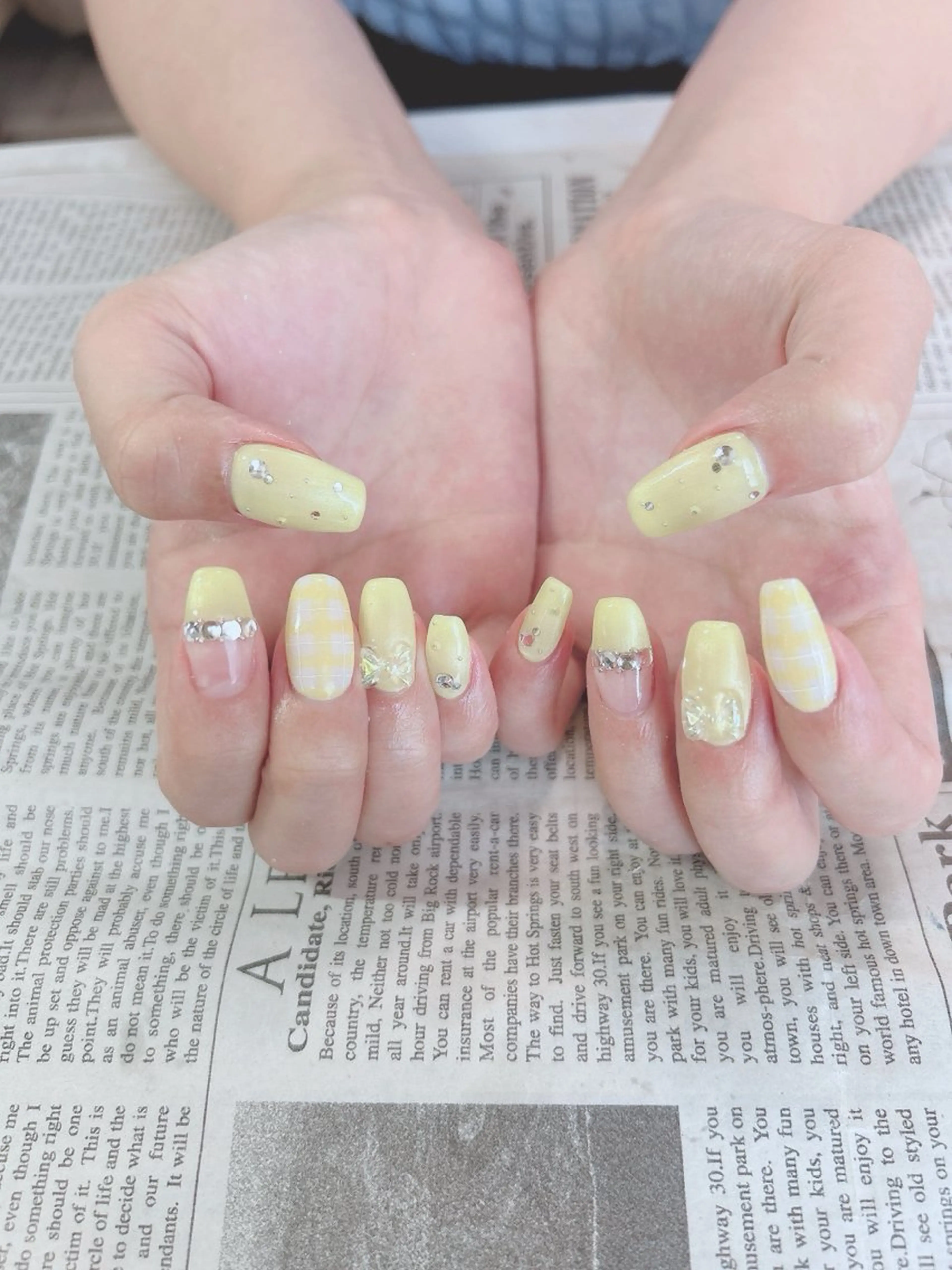 ネイル リボン ハンドネイル ハンドケア 森山 舞のネイルデザイン