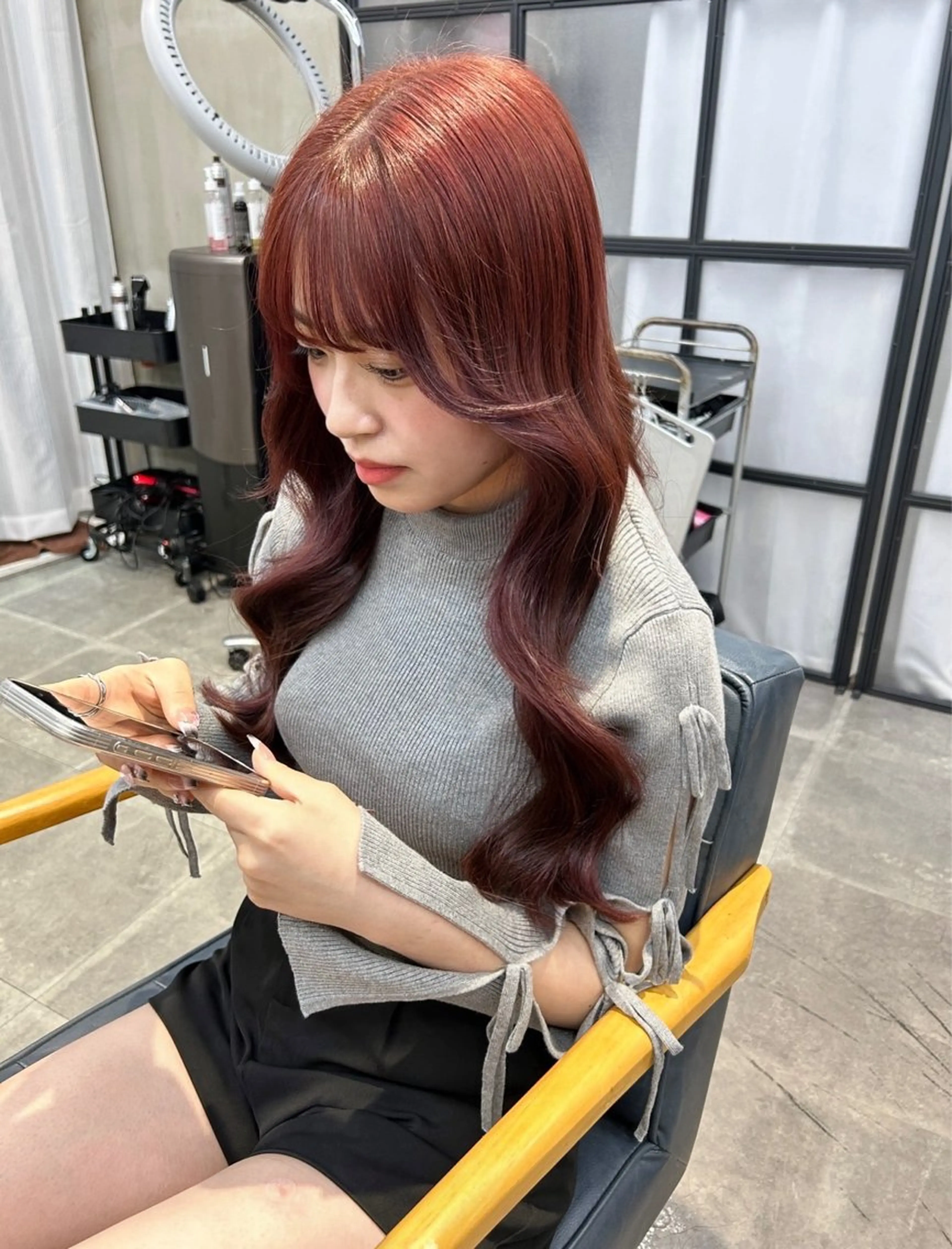 ロング カラー ヘアカラー トリートメント newi梅田🫧韓国 ヘア🫧sakiのヘアスタイル