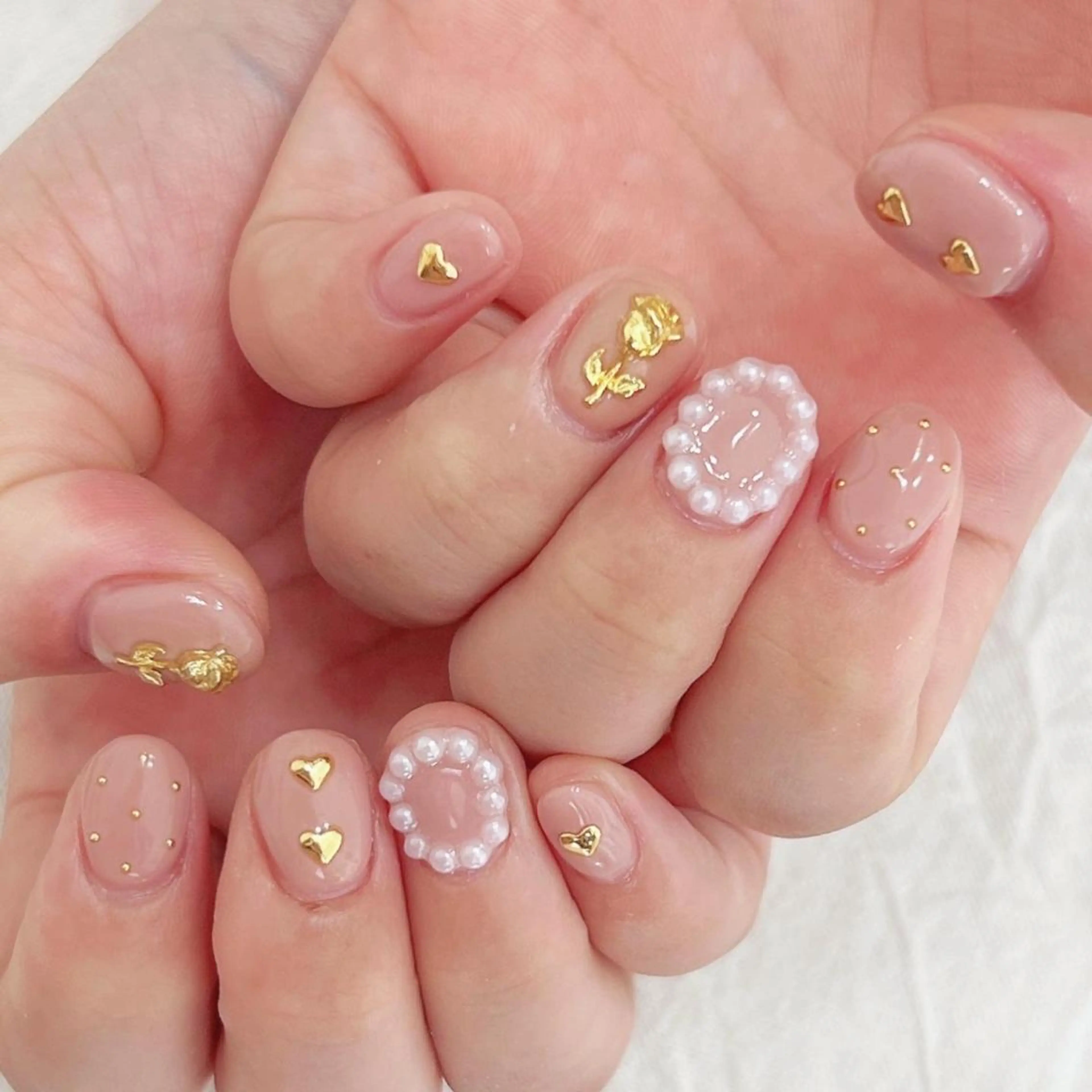 ネイル ピンク ピンクベージュ ハンドネイル peaberry nailのネイルデザイン