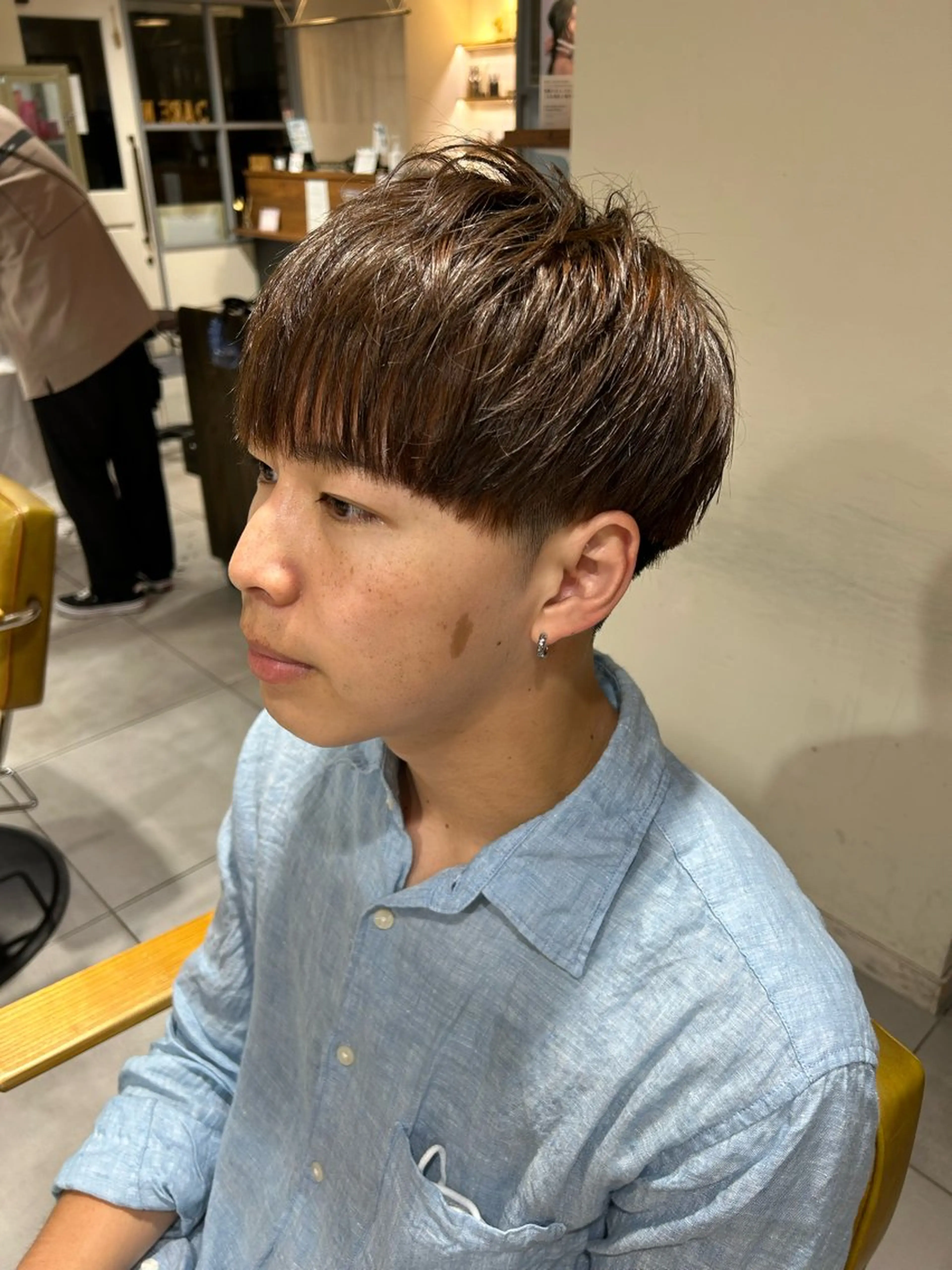 カラー メンズ マッシュ ブラウンカラー 関口 桃花🌷 暖色カラーのヘアスタイル