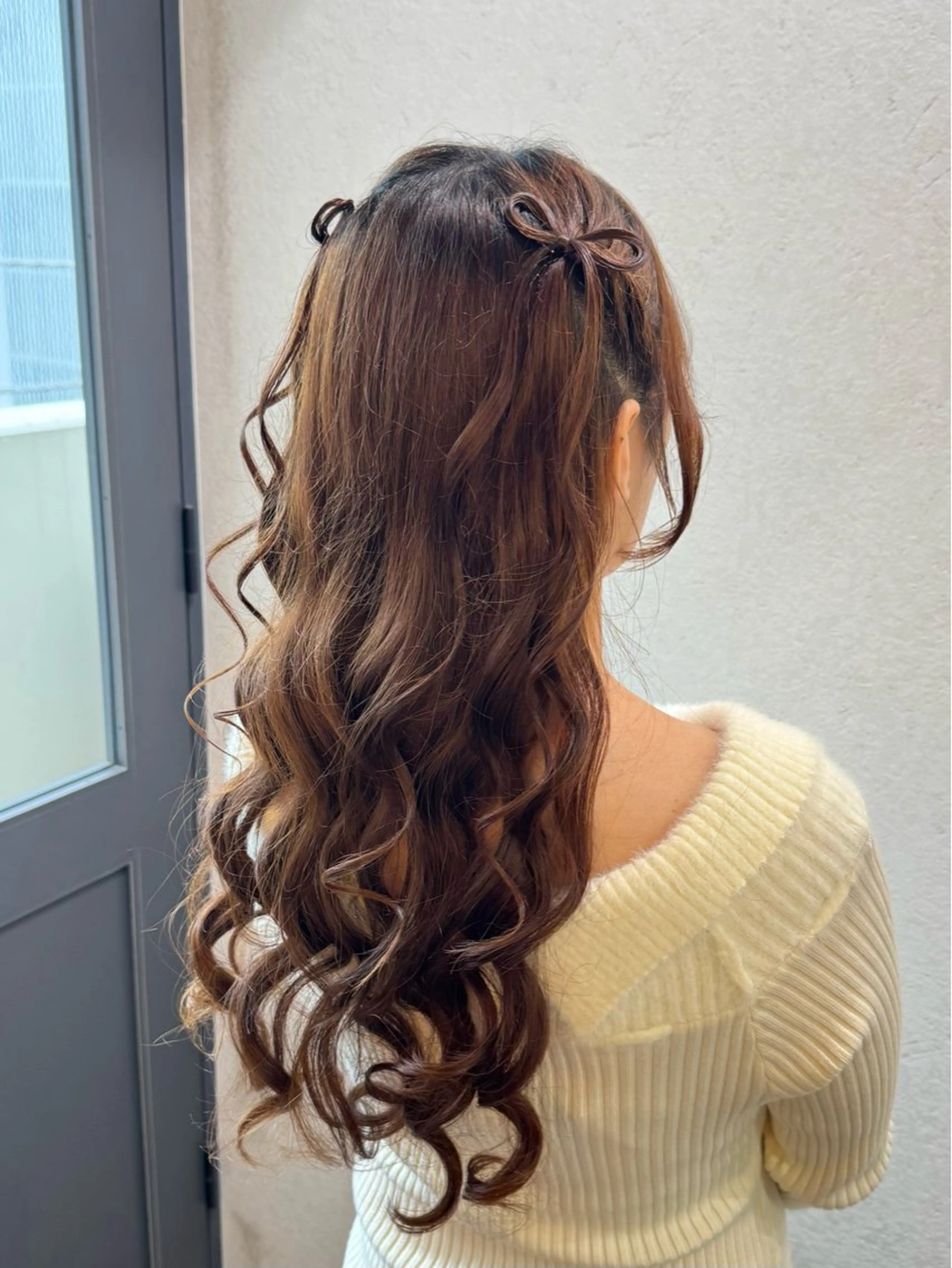 ロング ヘアアレンジ ヘアセット 艶カラーヘアアレンジ 縮毛矯正🍓ひふみのヘアスタイル