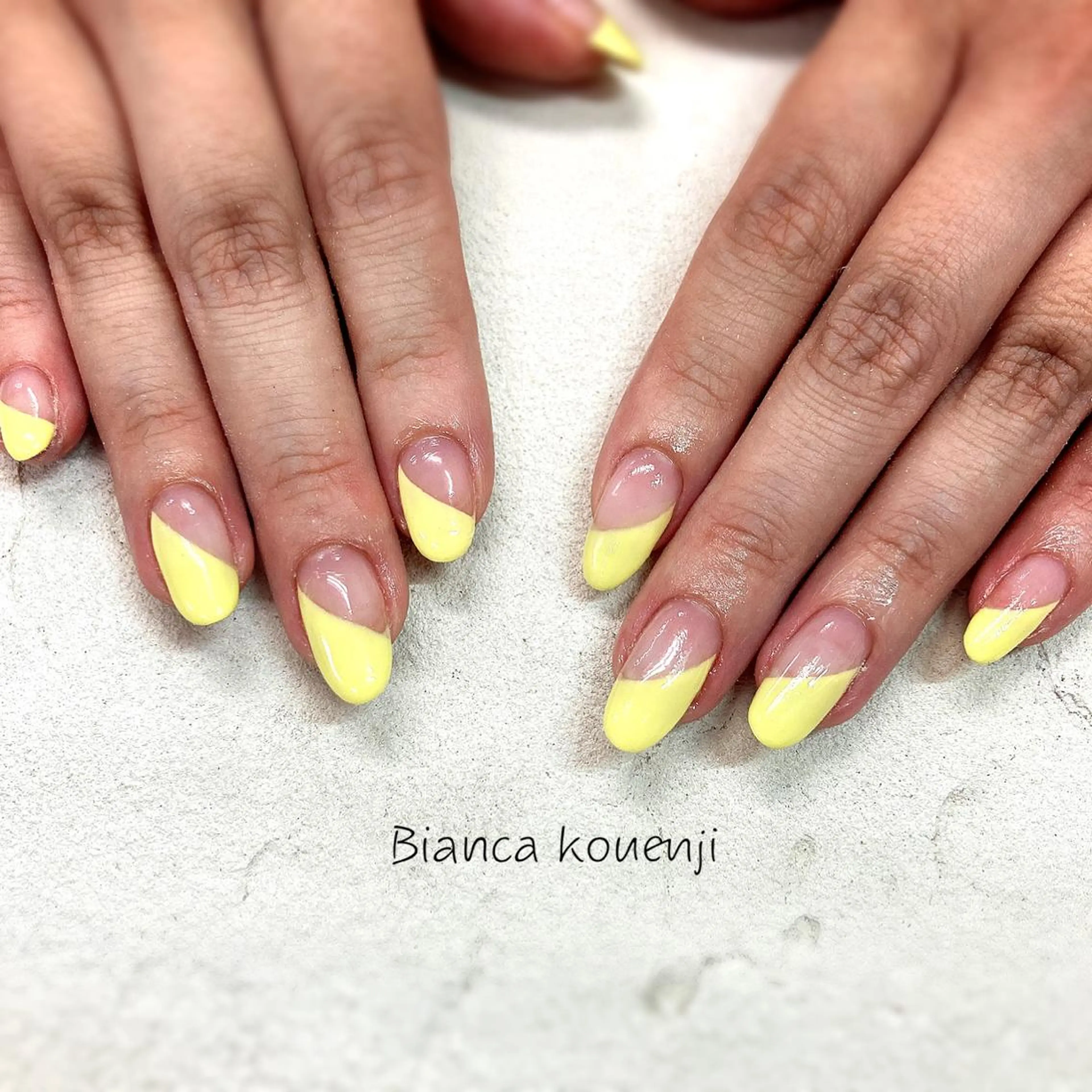 ネイル フレンチネイル 斜めフレンチ シンプルネイル Bianca高円寺店 💅宮林のネイルデザイン