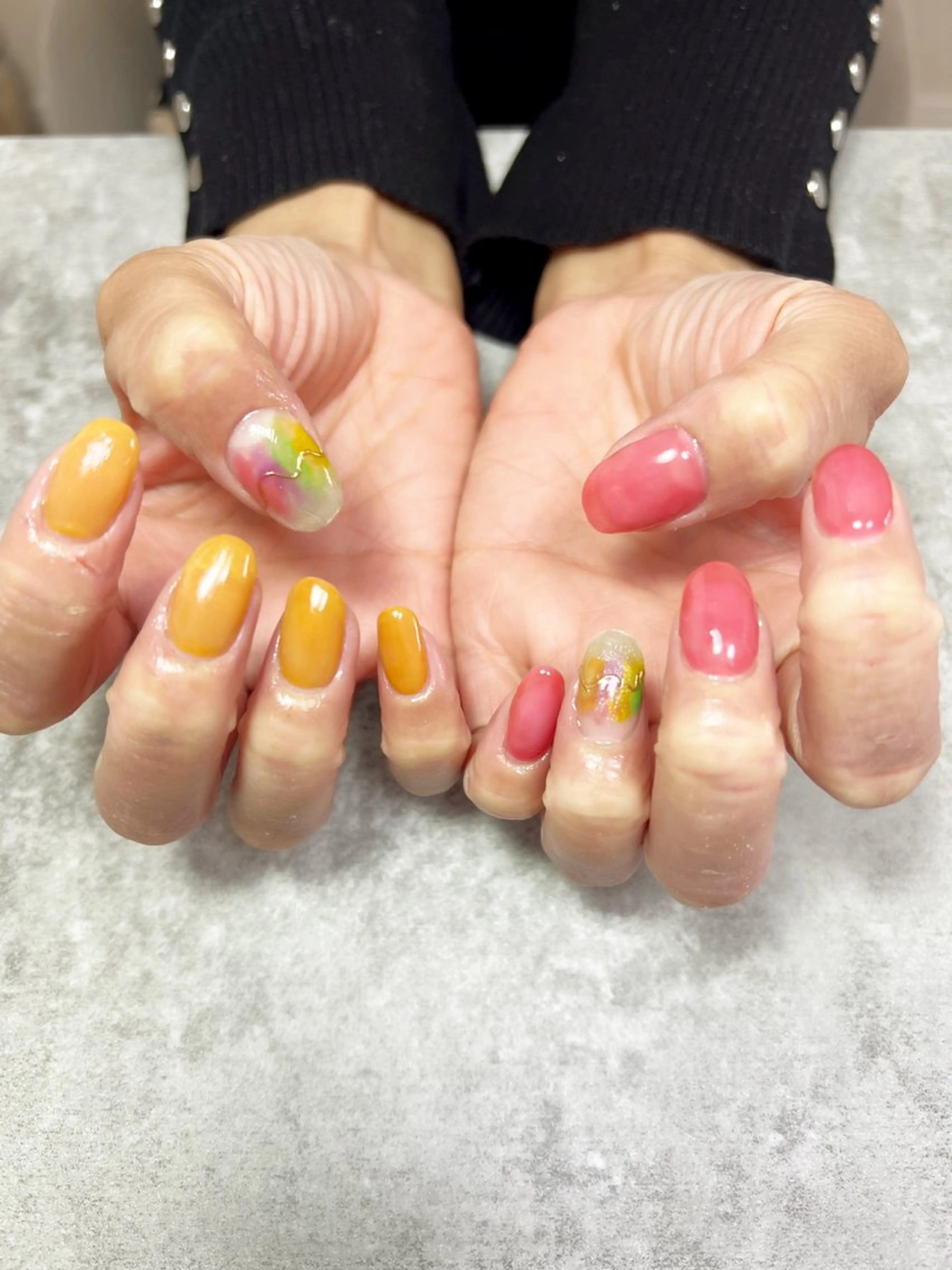 ネイル アートネイル ワンカラーネイル ハンドネイル Aura nailのネイルデザイン