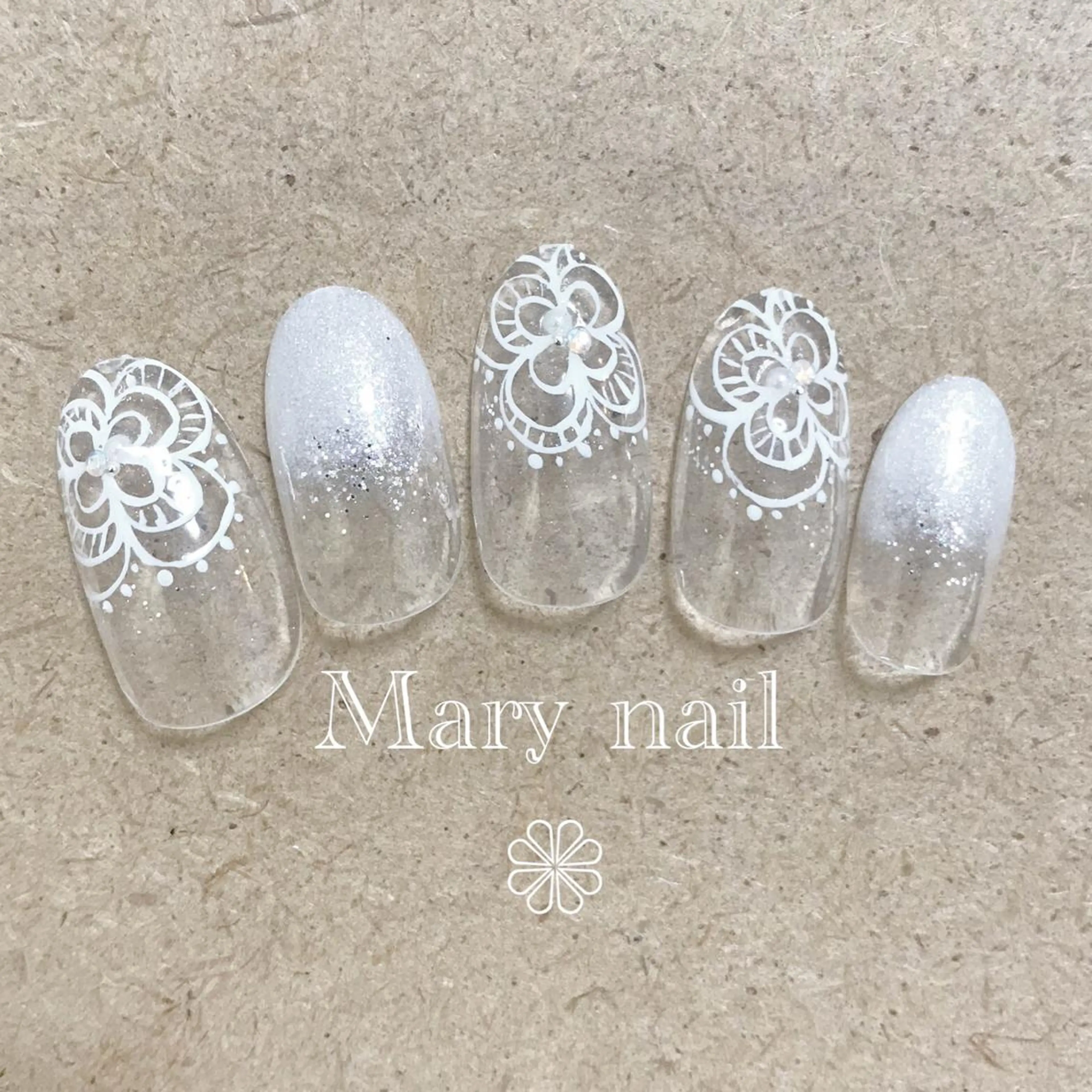 ネイル フラワーネイル レース WITH  NAIL ネイリストのネイルデザイン