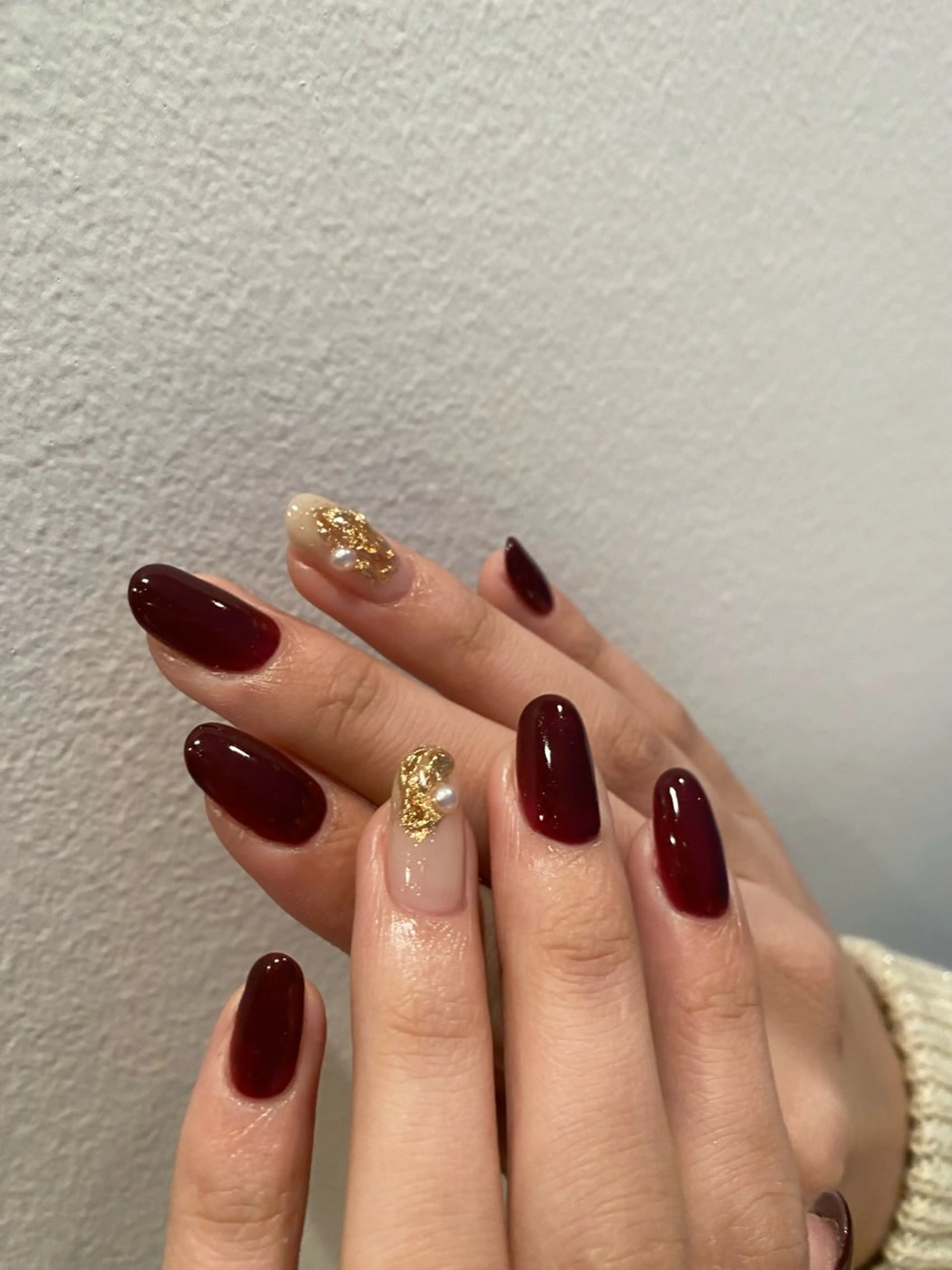 ネイル ブラウン マグネットネイル ミラーネイル ニュアンスネイル シンプルネイル nail salon An°のネイルデザイン