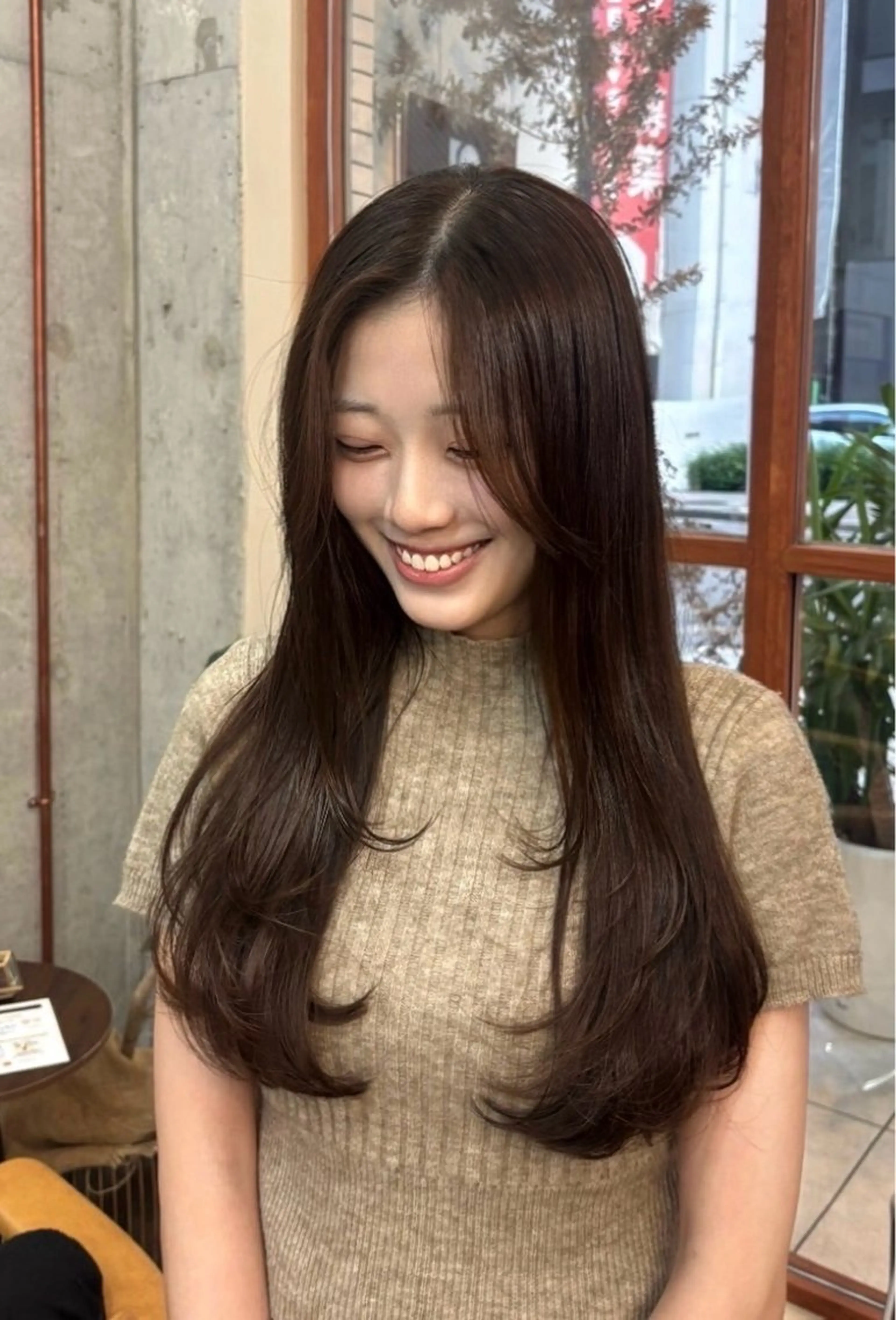 ロング レイヤーカット カット オクダアキホ /透明感カラー🫧のヘアスタイル