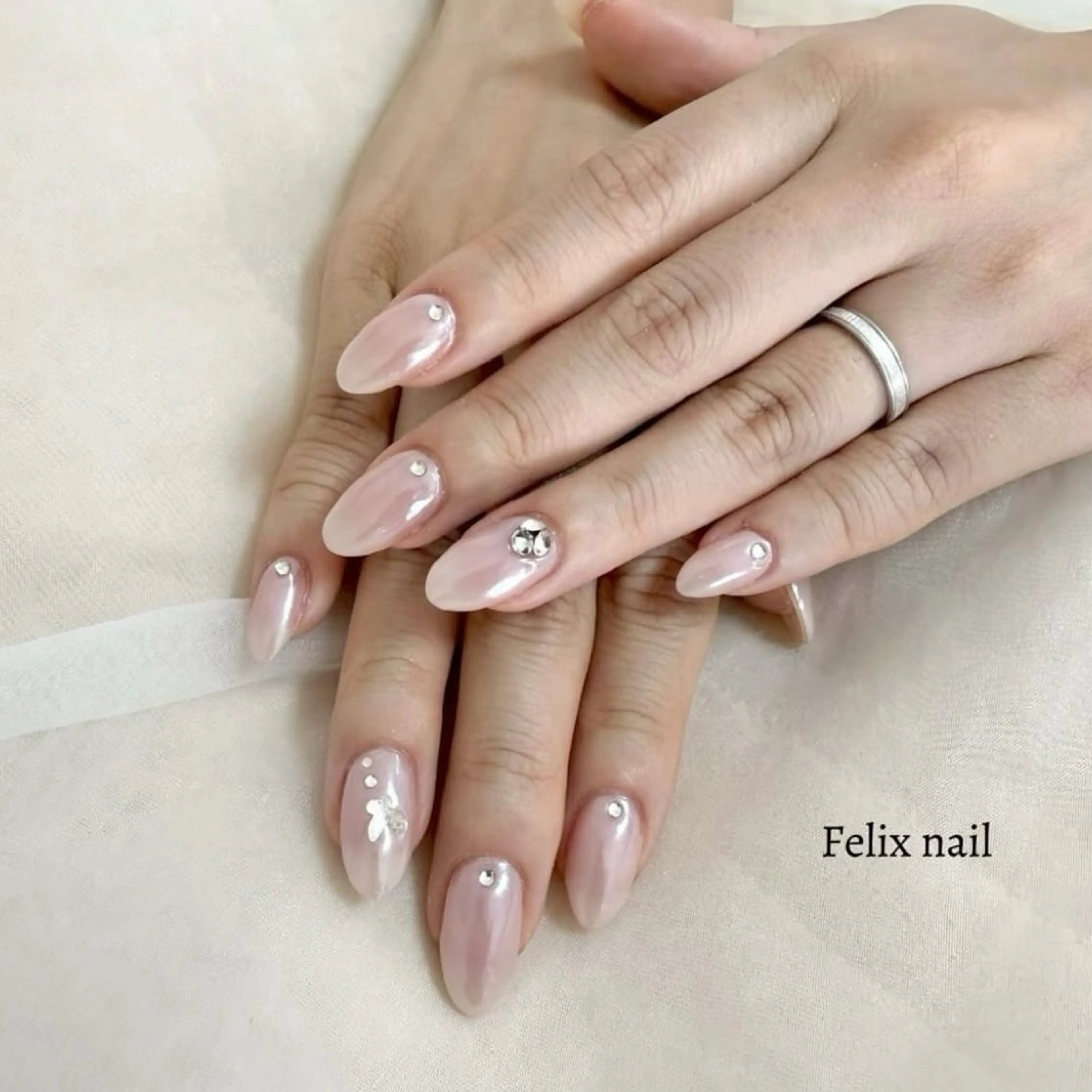 ネイル ハンドネイル フェリックスネイル 大人綺麗/トレンドのネイルデザイン