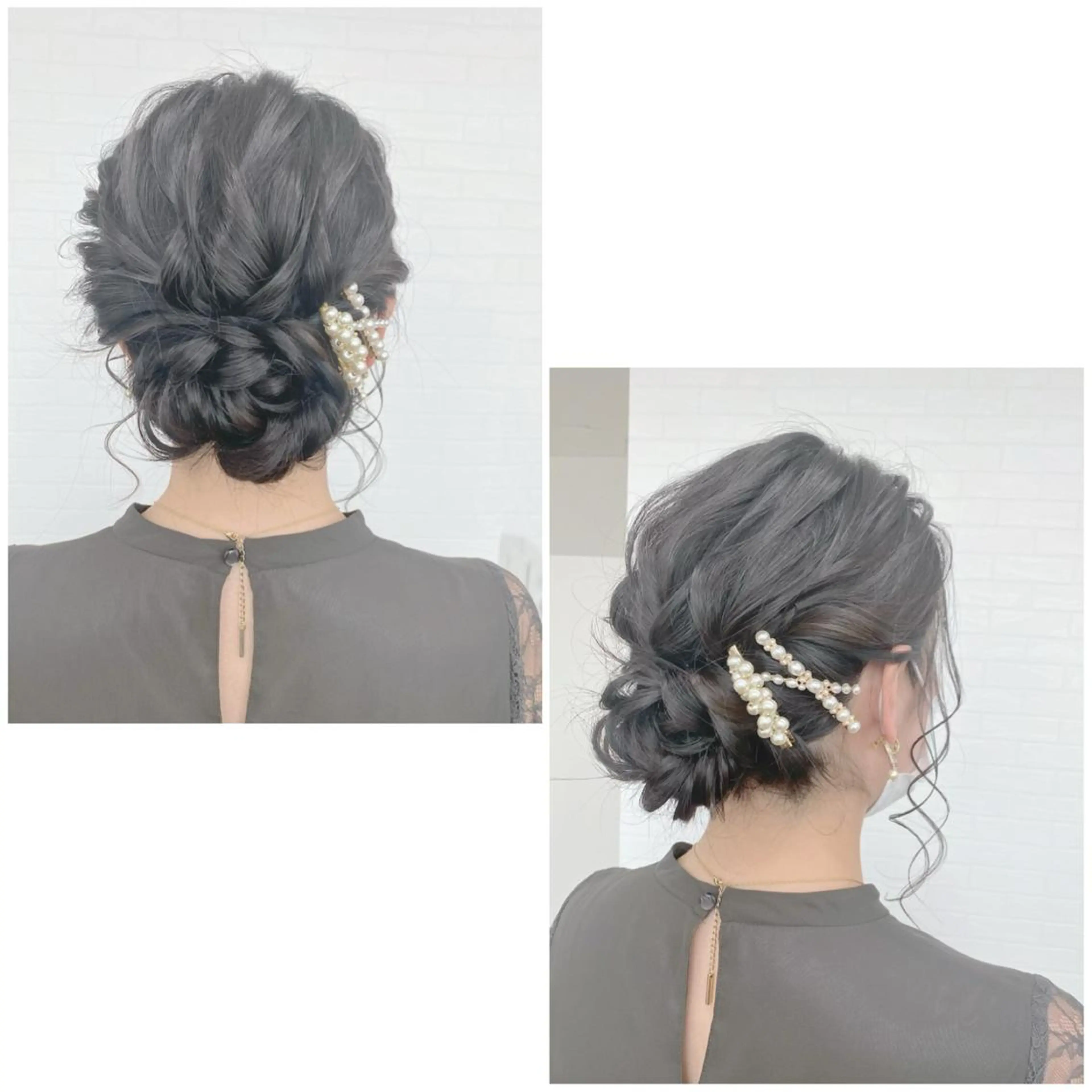 セミロング ヘアアレンジ 結婚式・ブライダル ヘアセット GRANLUSSO 〜グランルッソ駅前店所属・木口 嘉美のヘアスタイル