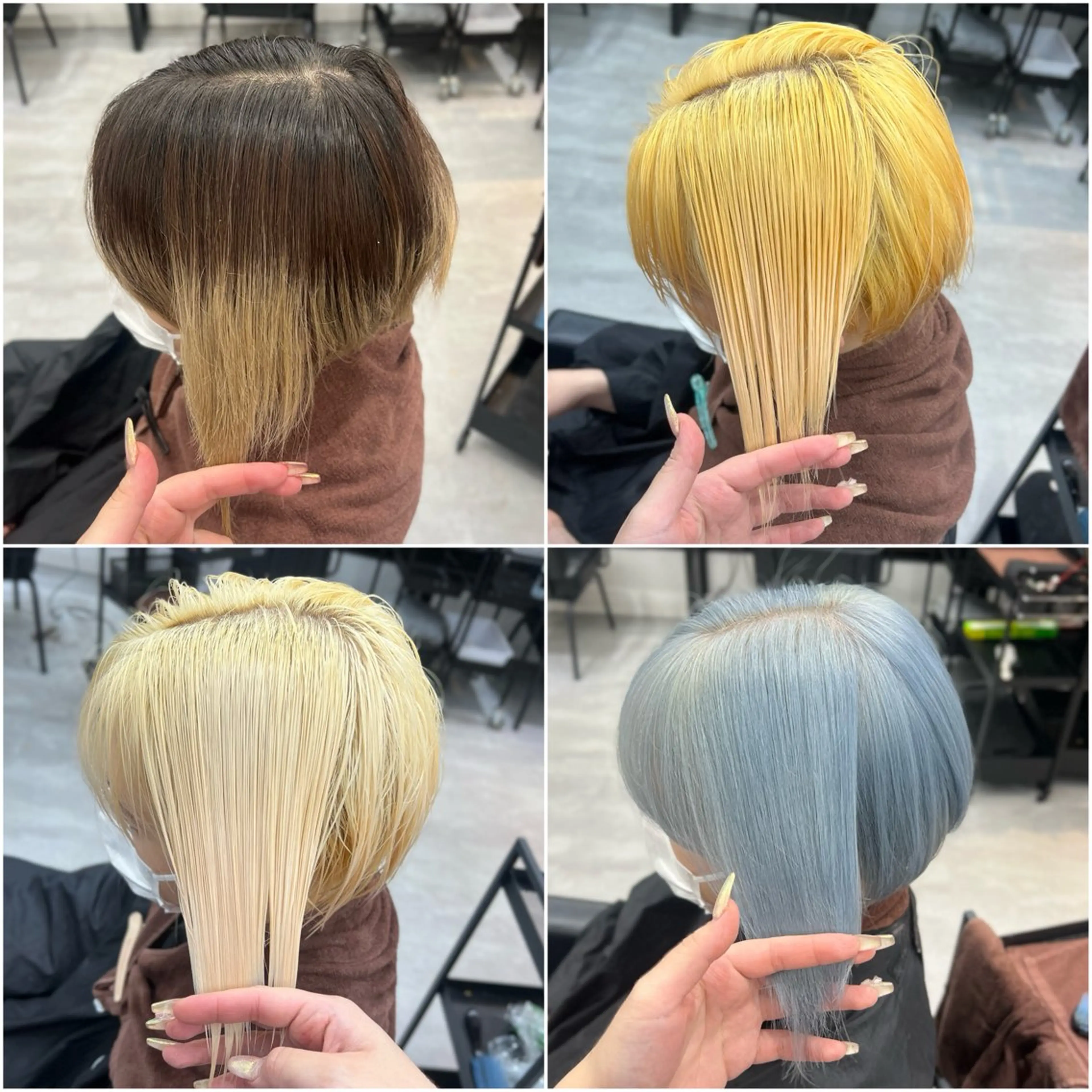 ショート カラー シールエクステ ブリーチ ブルーカラー 透明感カラー デザインカラー カットモデル募集 八王子/kyocoのヘアスタイル