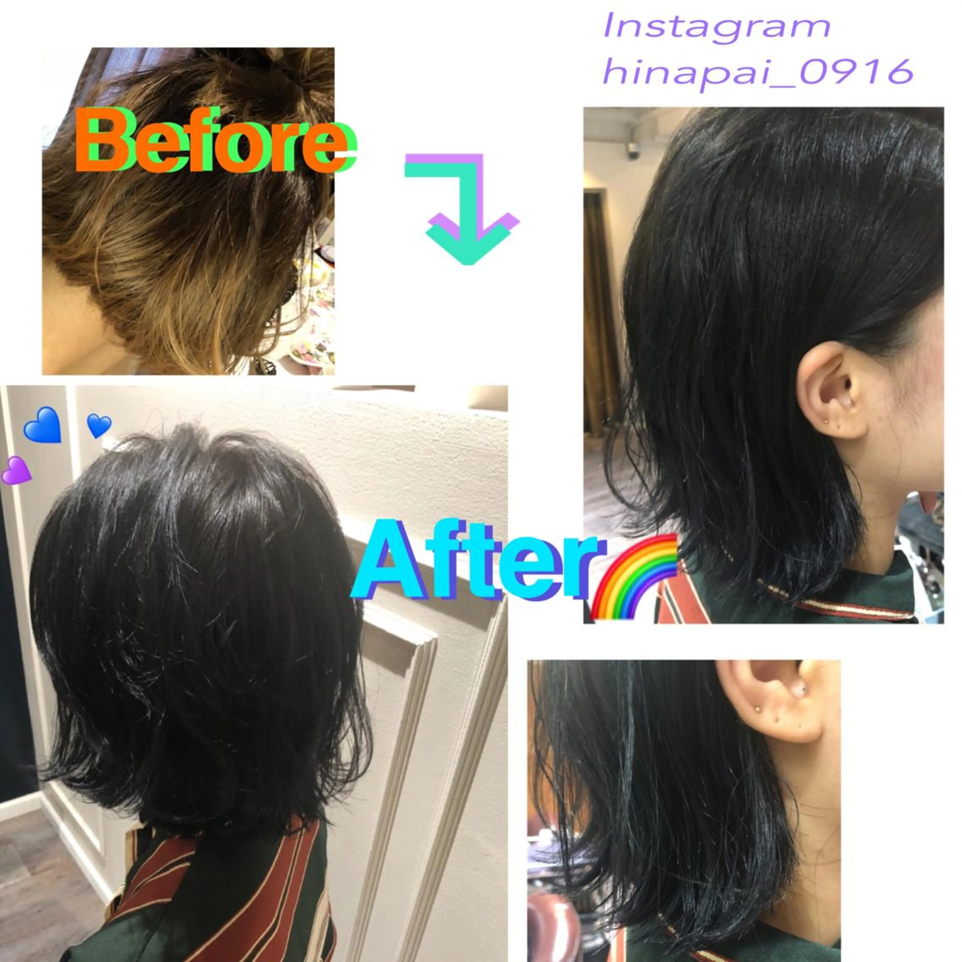 ミディアム カラー ヘアアレンジ 梅田ハイトーン チダ ヒナノのヘアスタイル