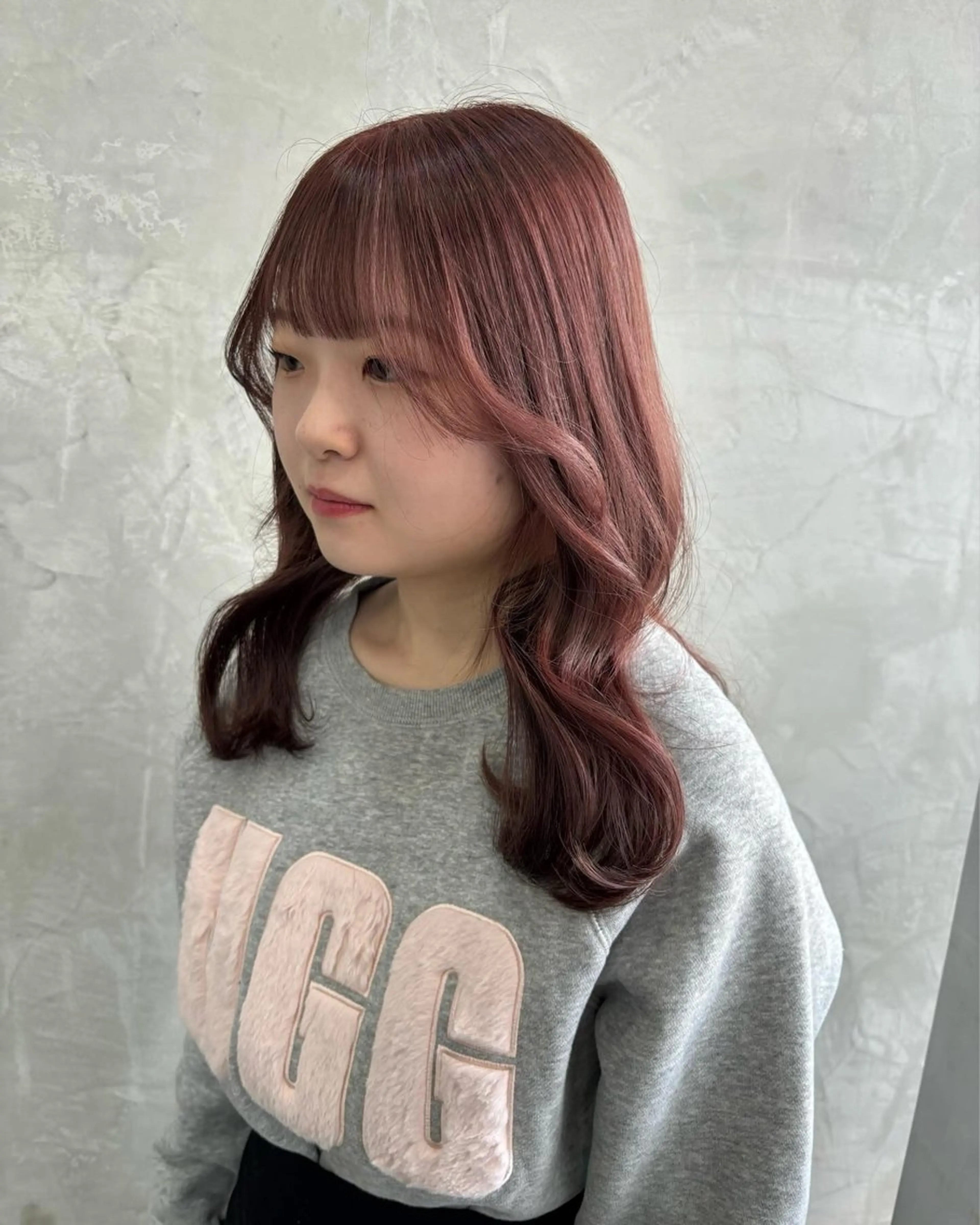 カラー ブラウンカラー ピンクカラー fudge所属・MaisonHALU 松浦光咲のヘアスタイル