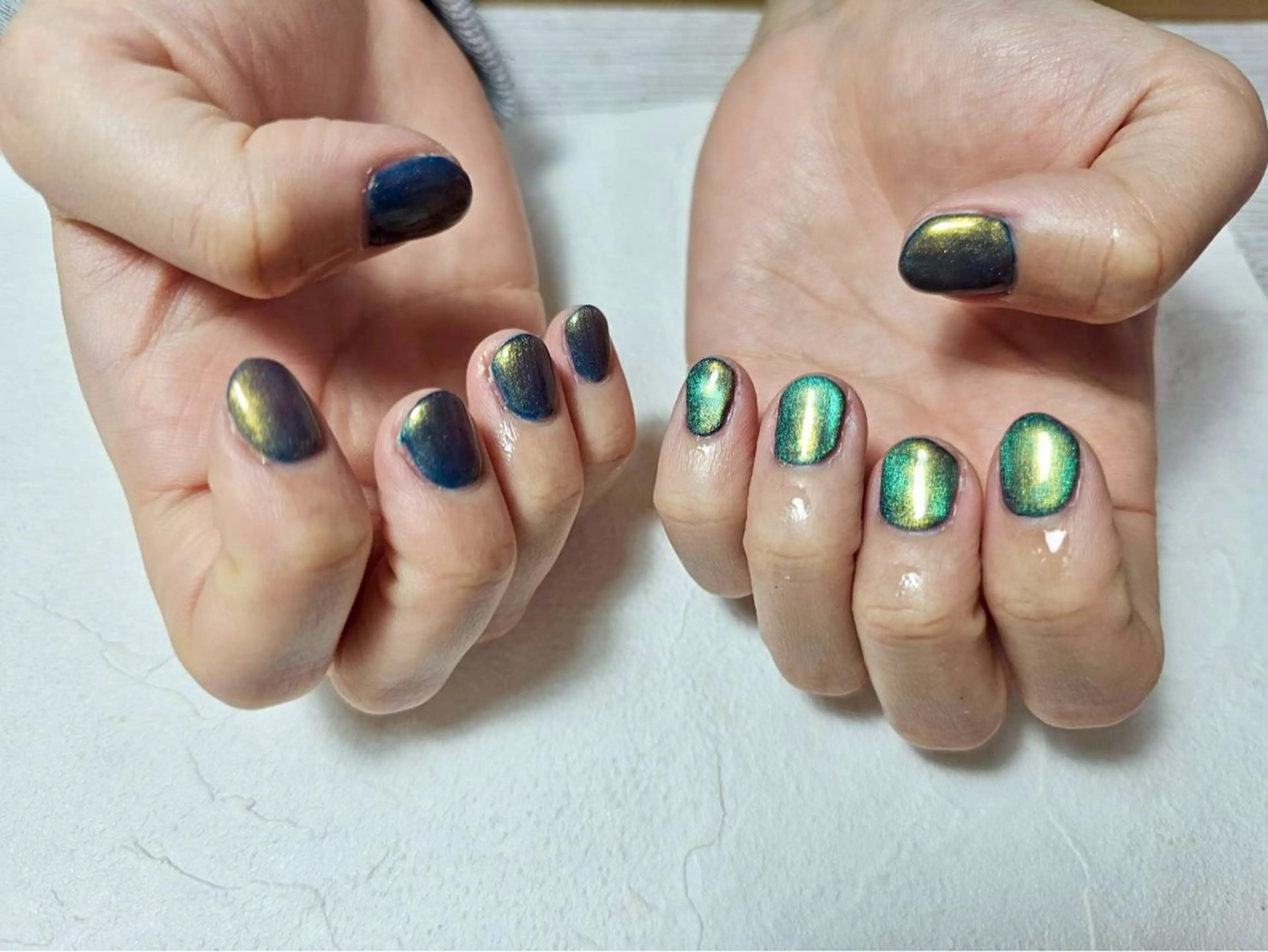 ネイル オーロラネイル フットネイル フレンチネイル ジェルネイル マグネットネイル ハンドネイル Mogu nail 二子玉川のネイルデザイン