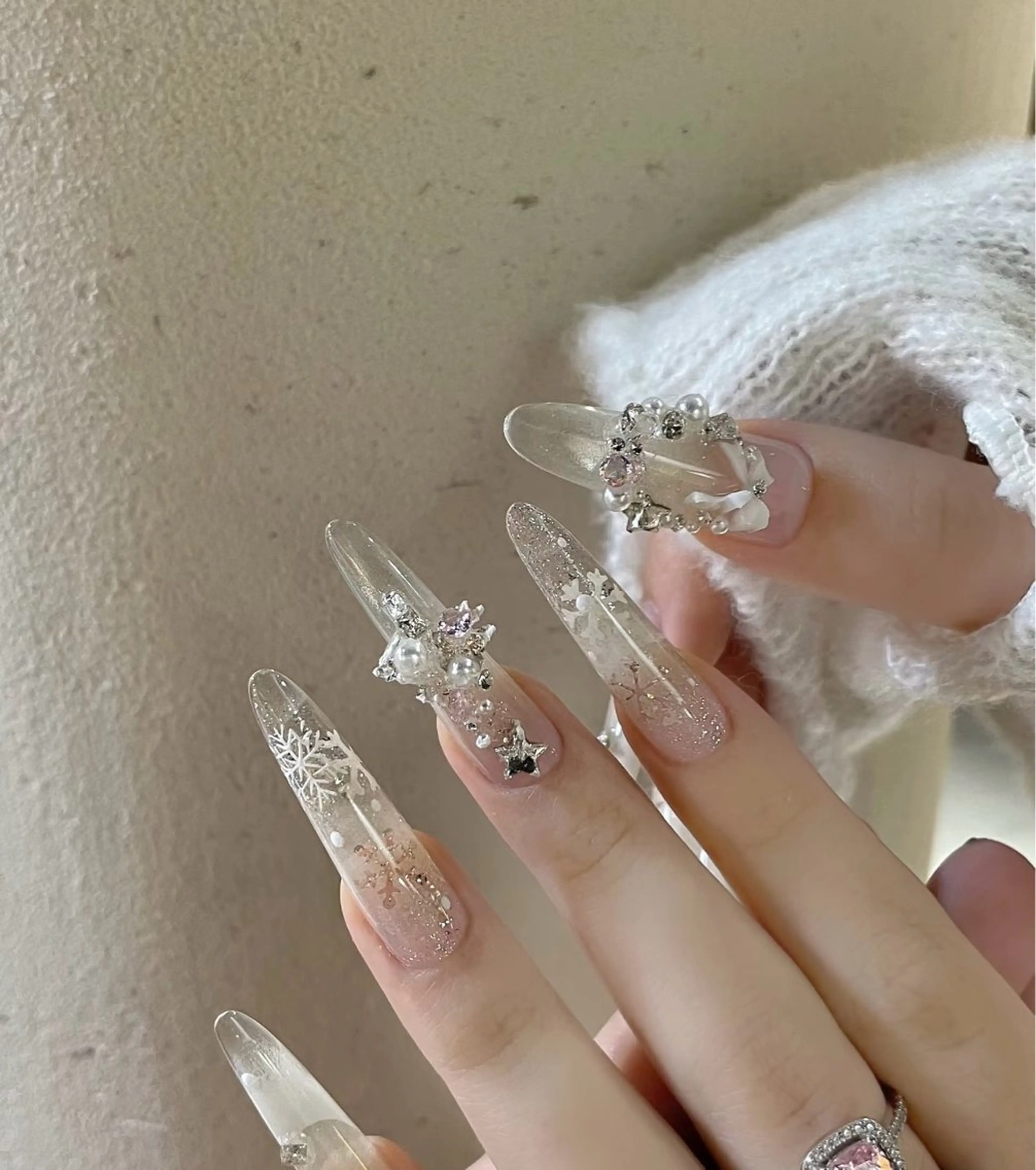 ネイル オーロラネイル 成人式 フットネイル フレンチネイル ジェルネイル ハンドネイル 長さだし専門 ありさのネイルデザイン