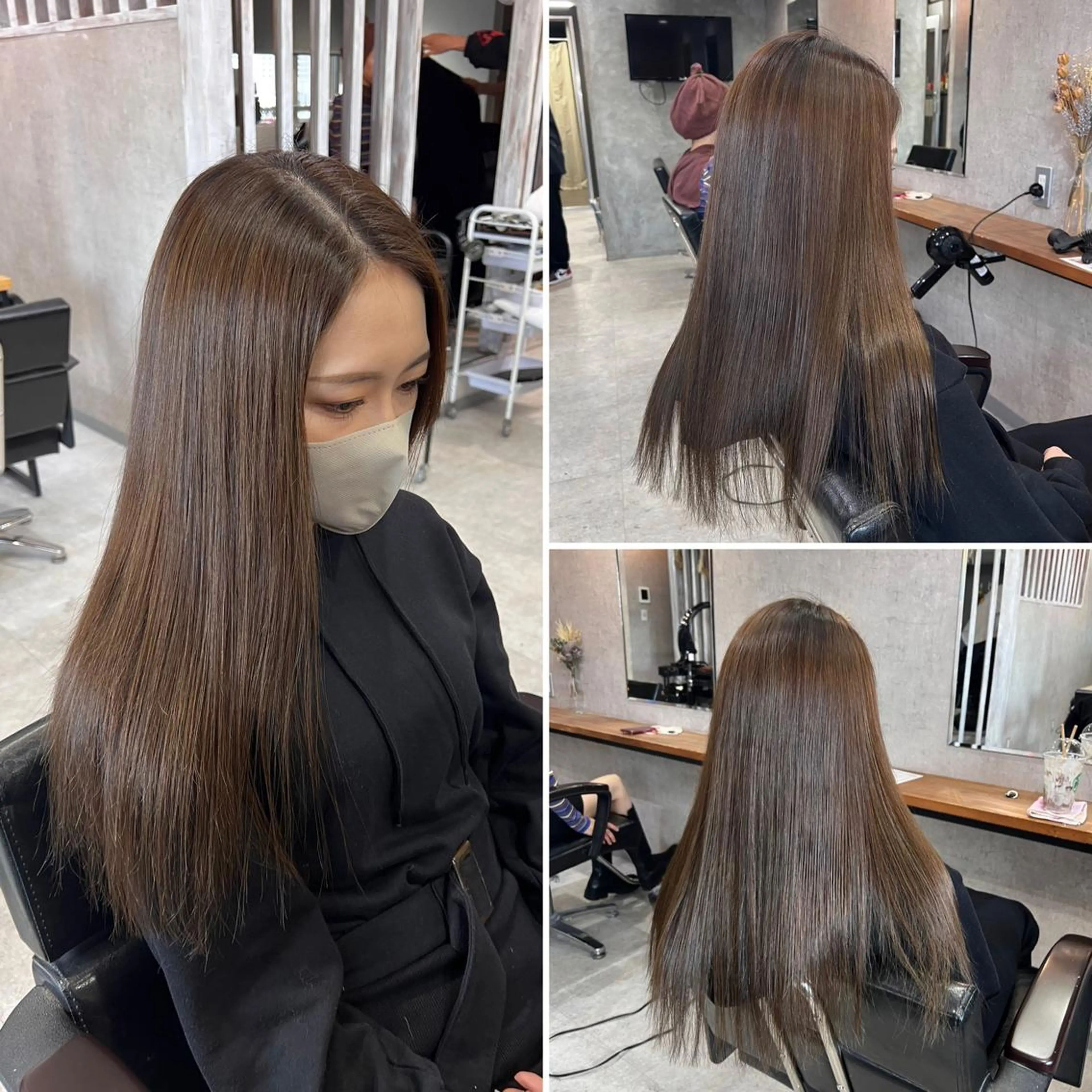 カラー ブラウンカラー ダークブラウン R/🤎 パーマ&ブリーチ🔥のヘアスタイル