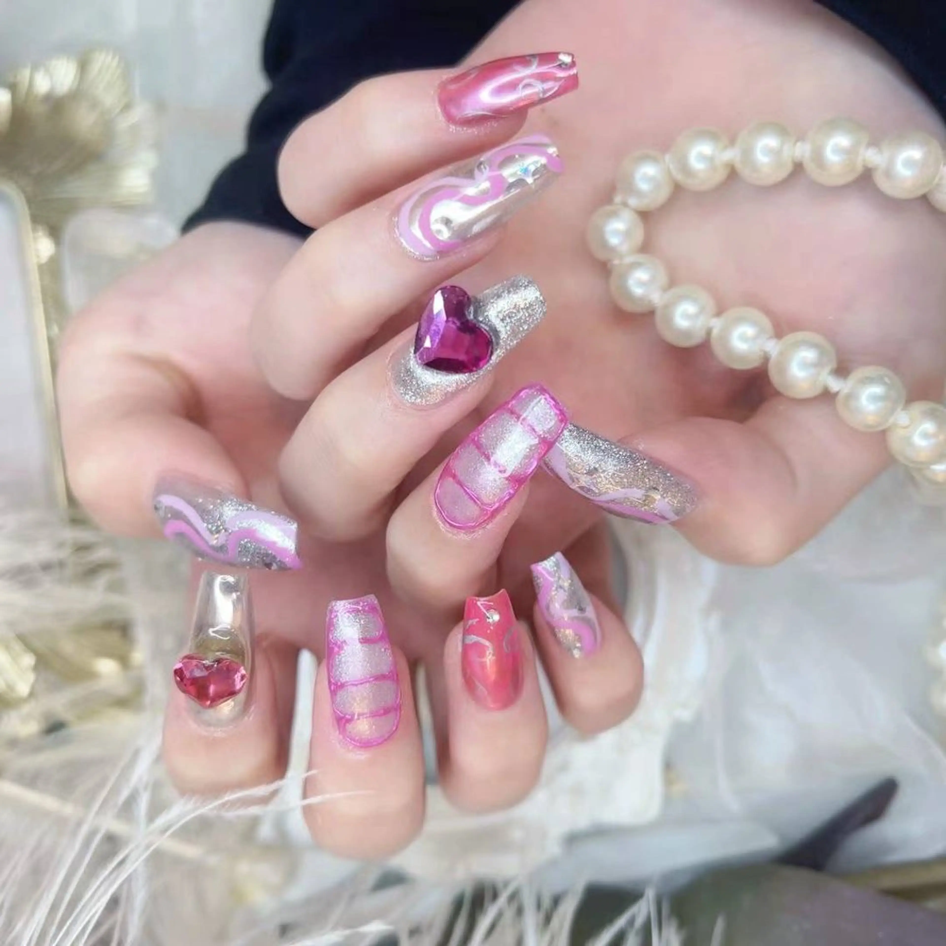 ネイル アートネイル フラワーネイル フットネイル ジェルネイル キラキラネイル Babarla nailのネイルデザイン