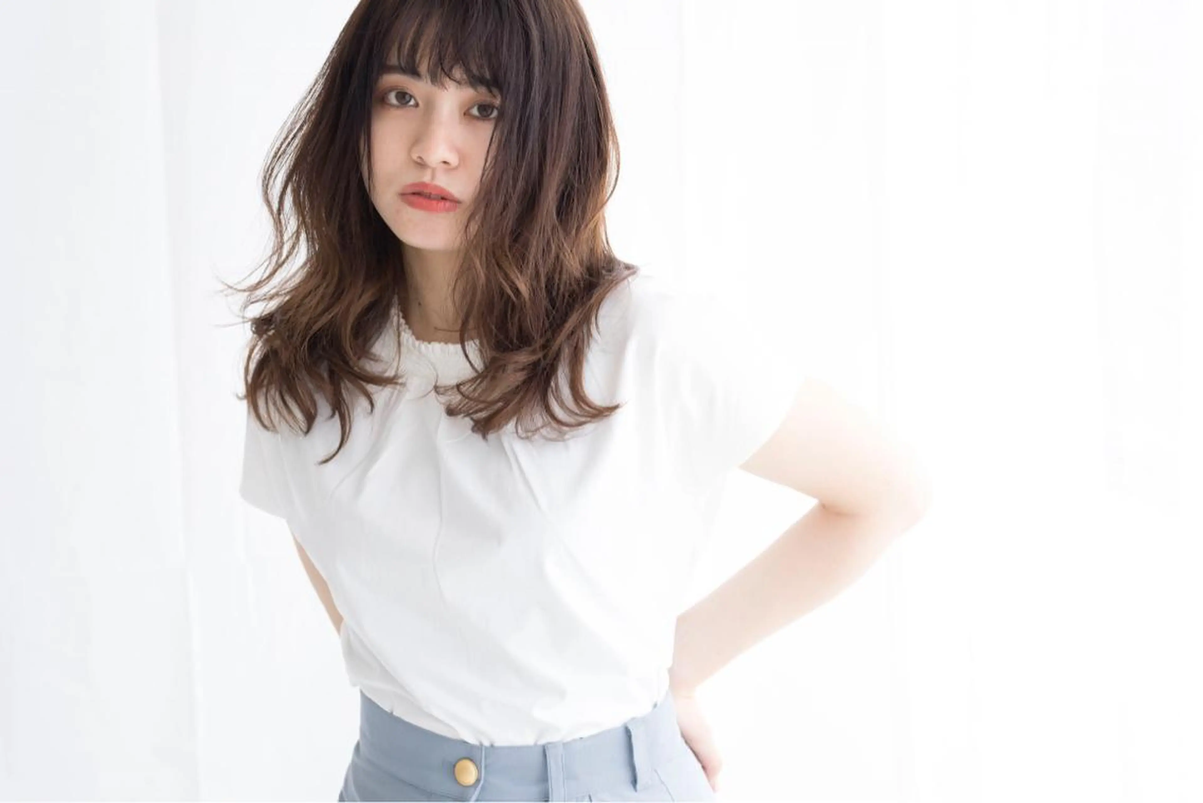 ミディアム カラー パーマ 髪質改善&ブリーチ 伊勢 祐一郎のヘアスタイル