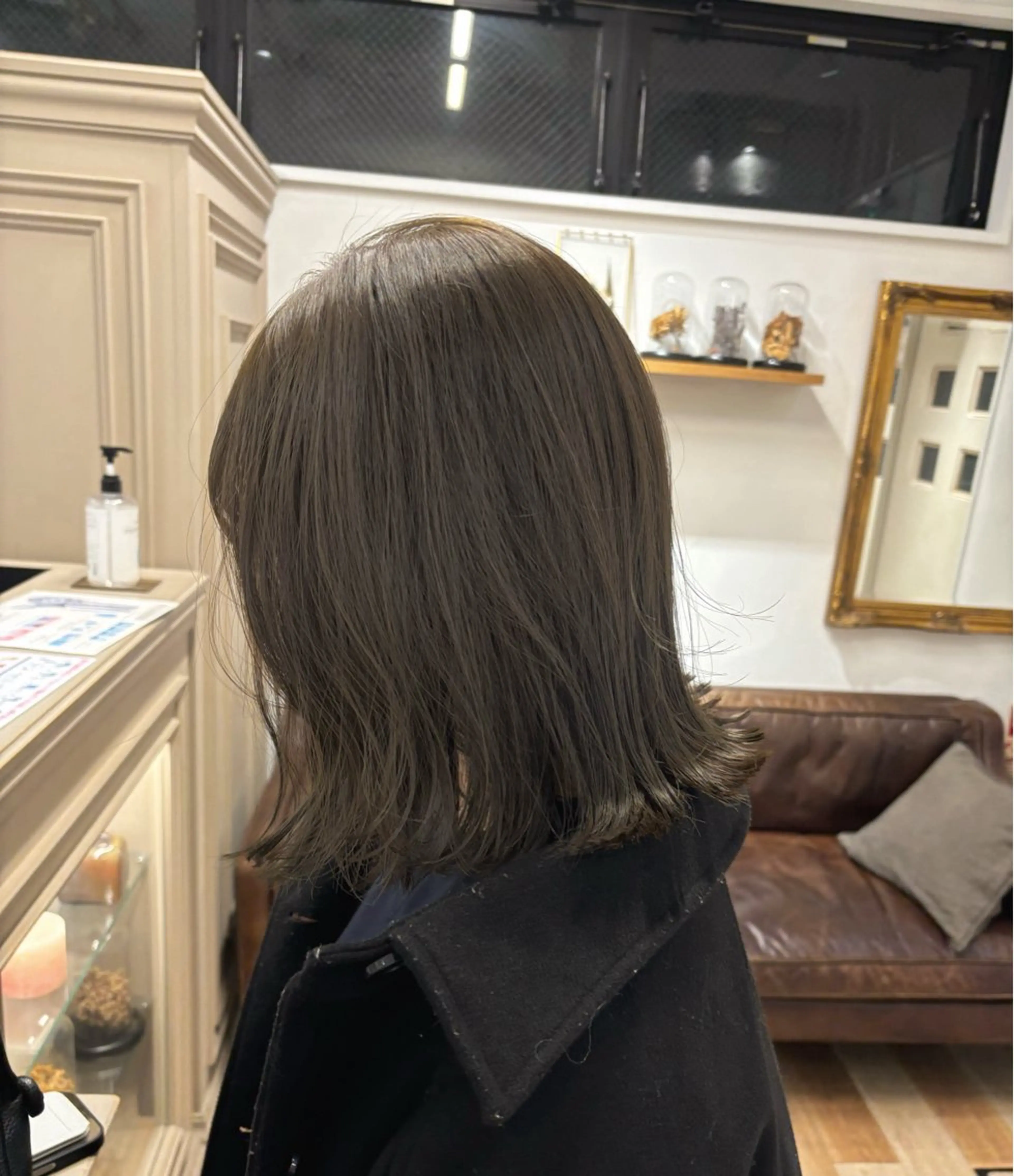 ミディアム カラー カット ヘアカラー トリートメント オリーブ/縮毛🐇 Natsuno🩰のヘアスタイル