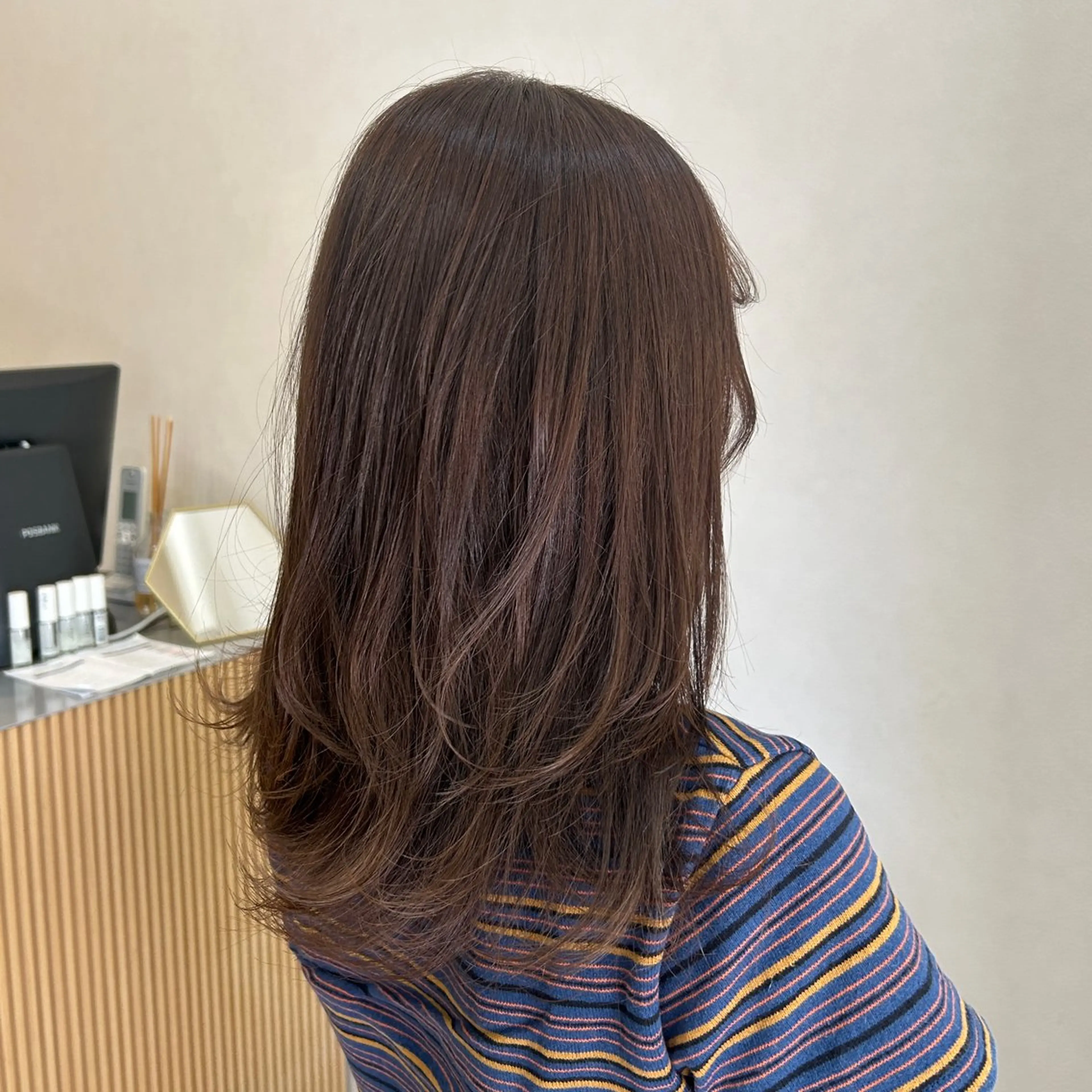 セミロング ヘアカラー トリートメント MIDORI🌙 透明感/ベージュのヘアスタイル