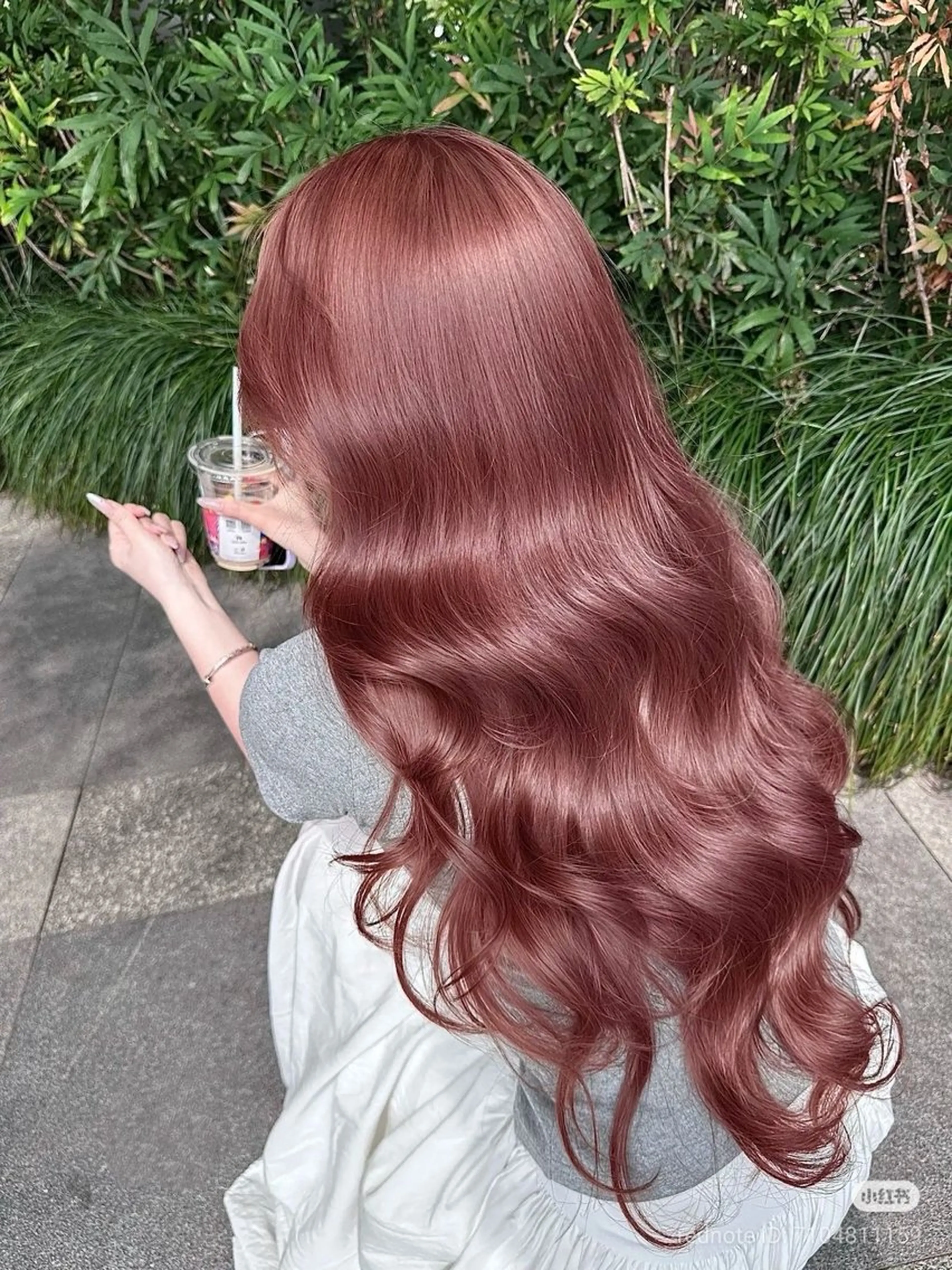 ロング ヘアカラー トリートメント 💗韓国暖色ヘア NO.1💗🪽のヘアスタイル