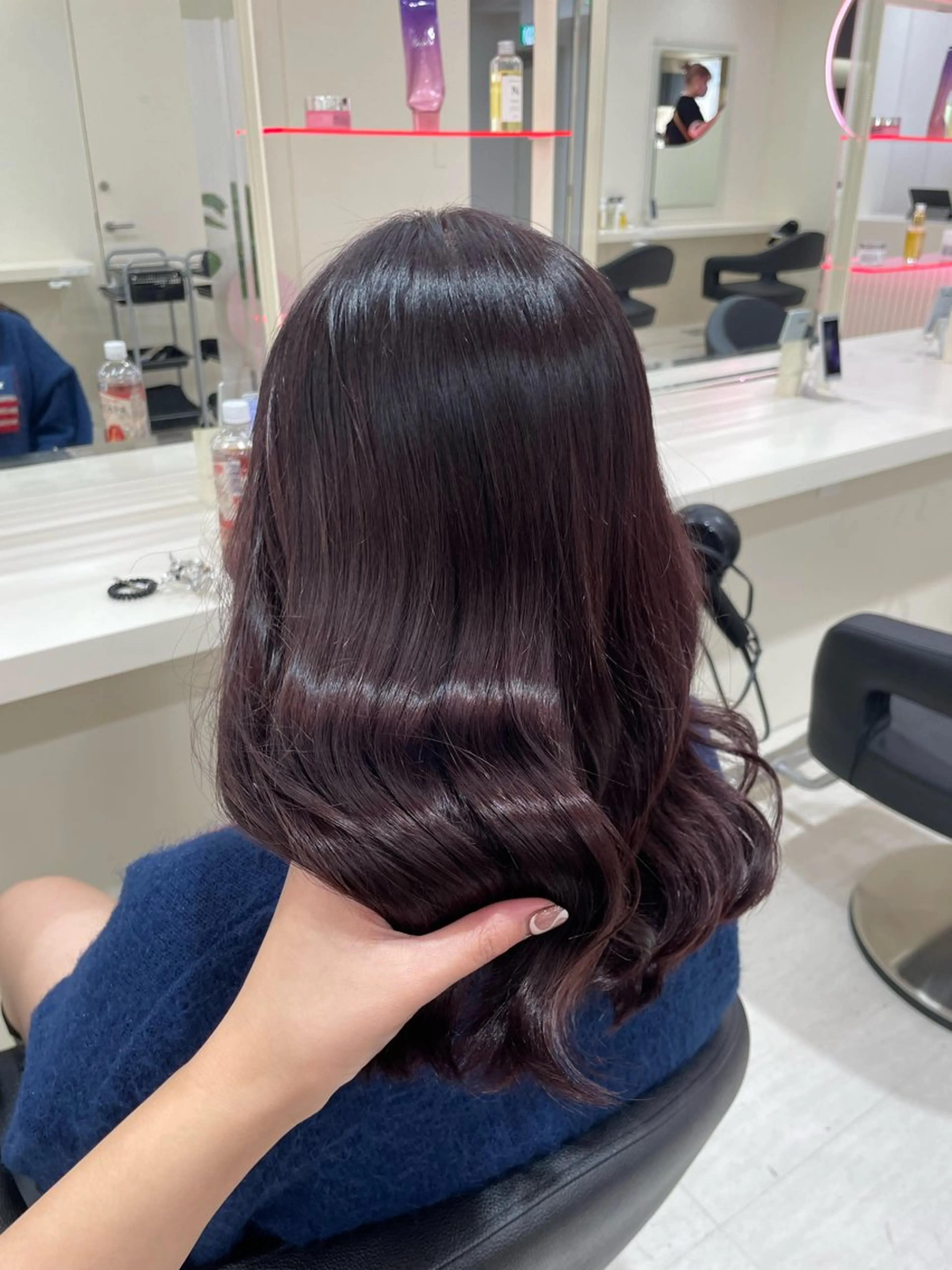 カラー 🤎🎀ブリーチなし ピンクラベンダー🧸のヘアスタイル