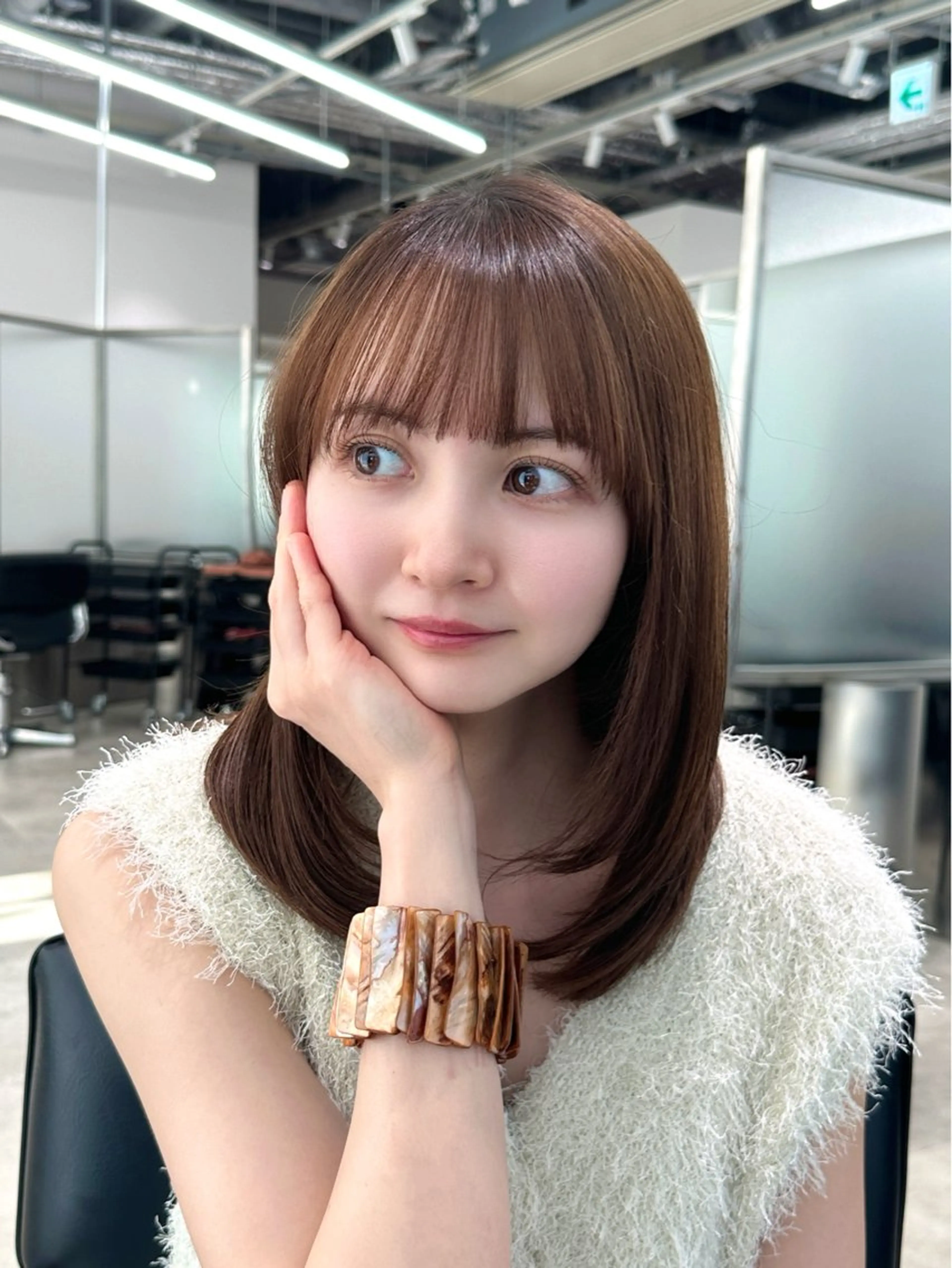 ミディアム GO TODAY  NU茶屋町所属・地毛風ストレート/ 髪質改善/kokiのヘアスタイル