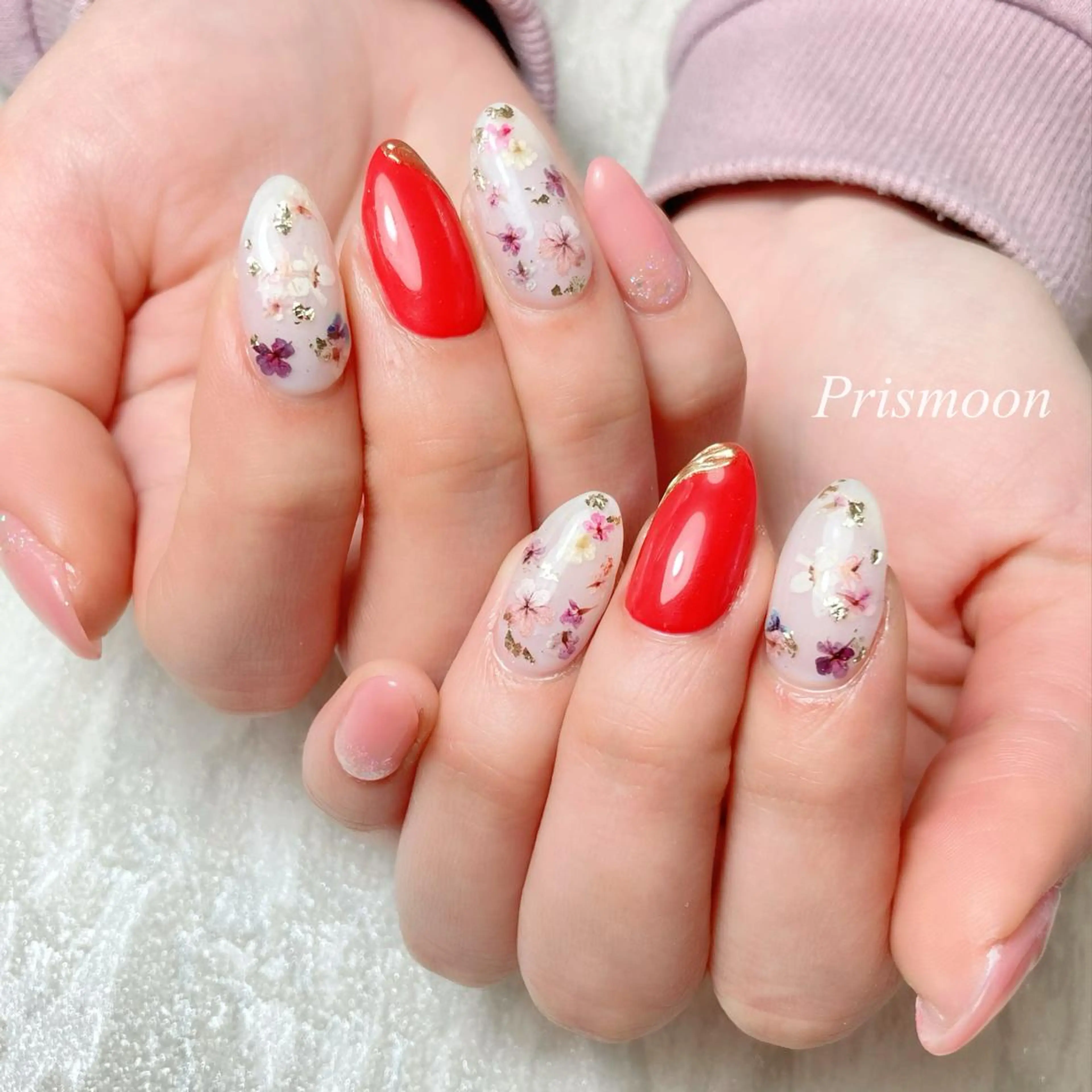 ネイル フラワーネイル Prismoon  Nail所属・Prismoon Nailのネイルデザイン