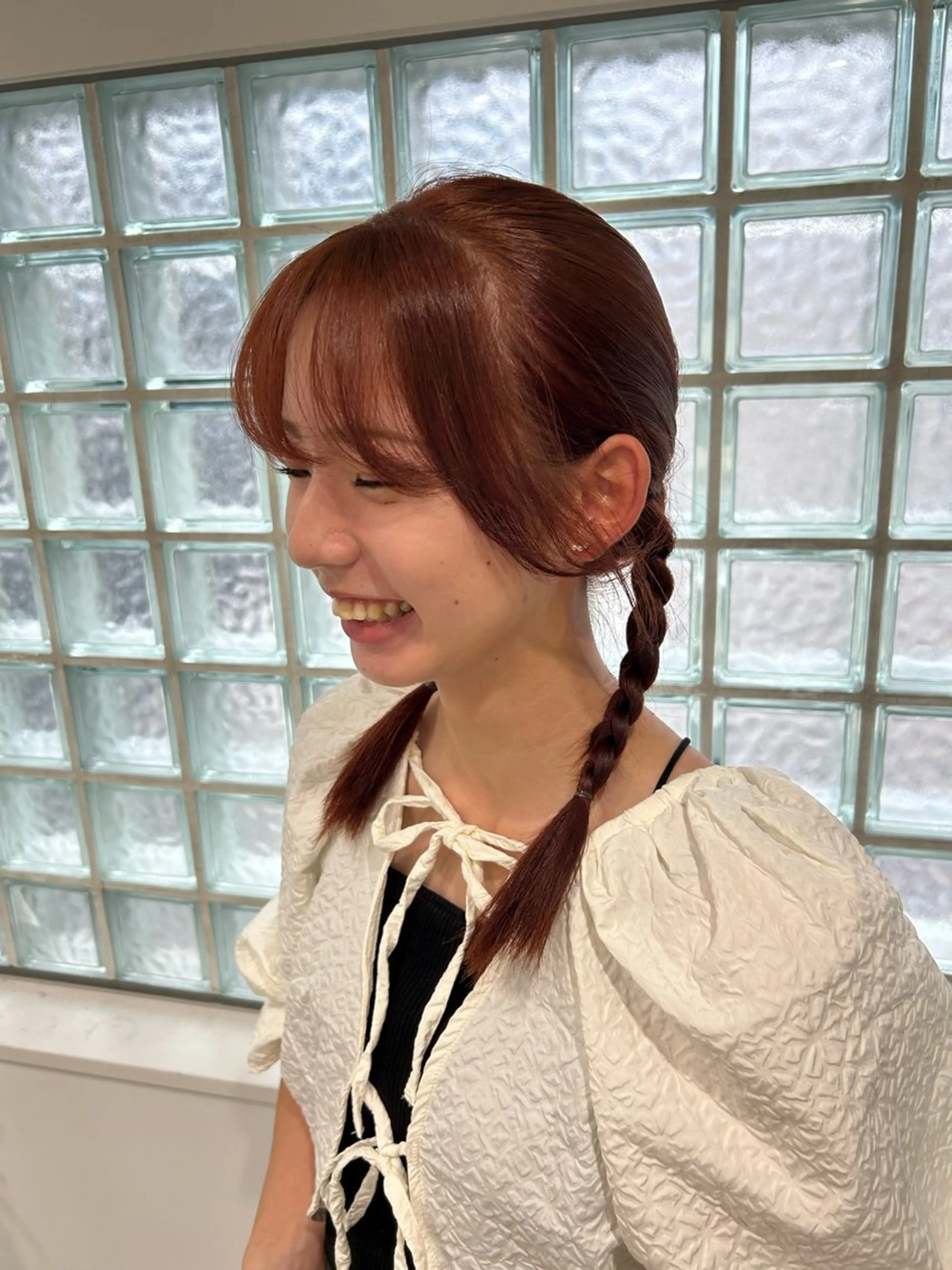 セミロング カラー 愛結 暖色カラー🎀🩰のヘアスタイル